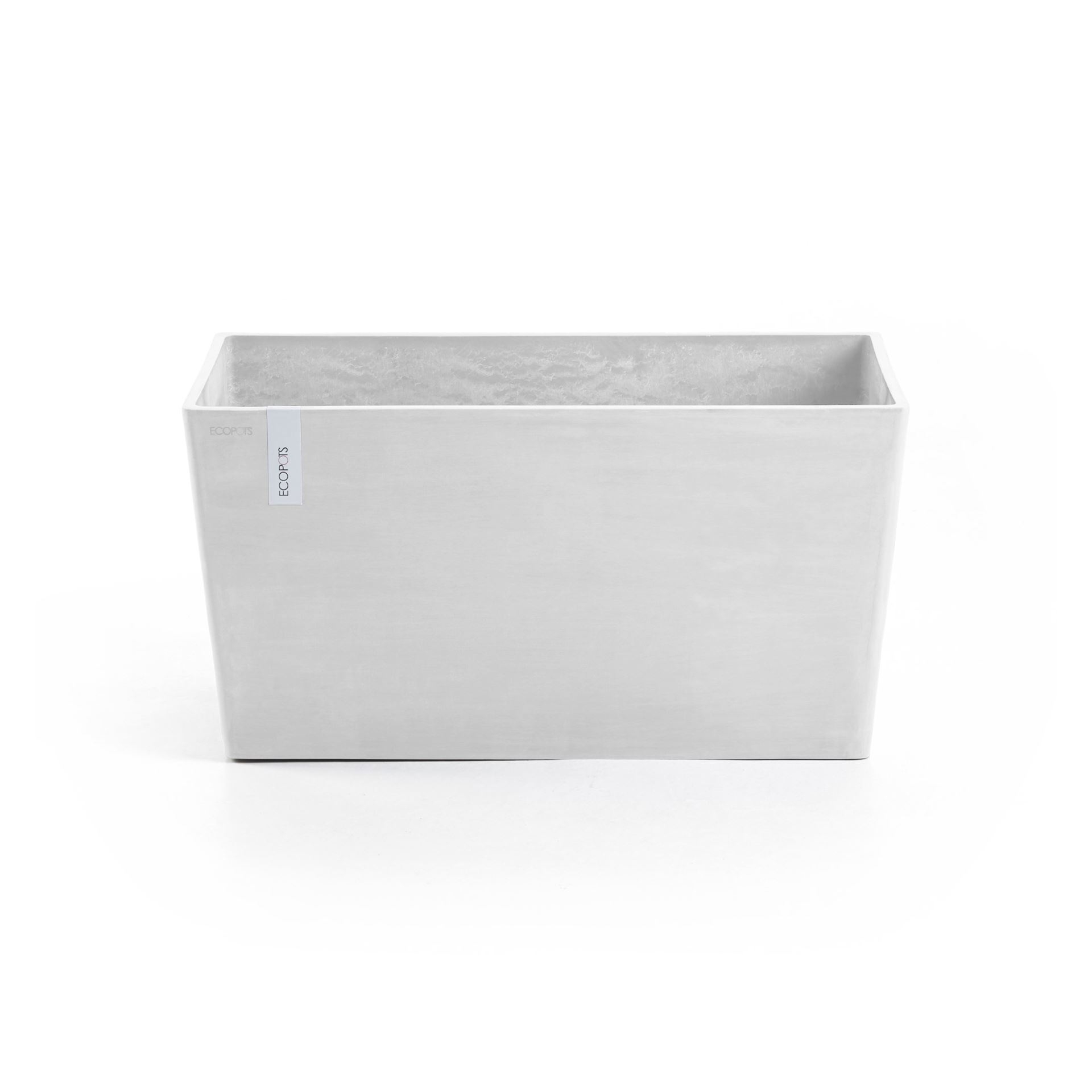 Ecopots bloempot Paris 80 - Rechthoekig - Pure White - 80,3 x 38 x H40,5 cm
