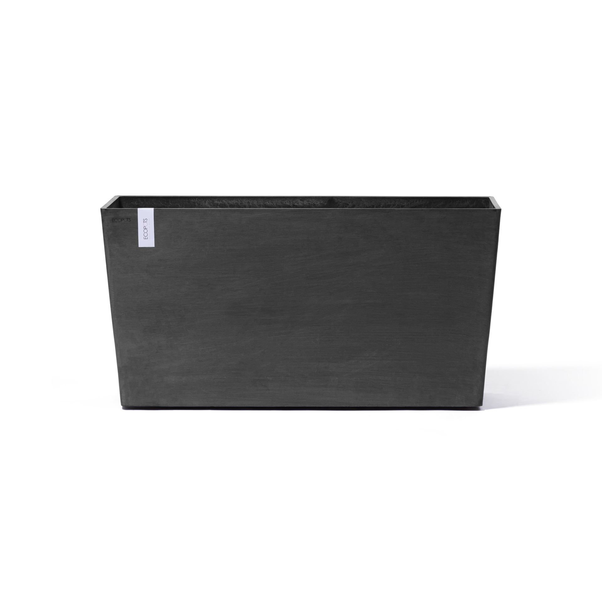 Ecopots Paris Wheels 100 - Dark Grey - 100,5 x 39,6 x H51,8 cm - Rechthoekige donkergrijze bloempot / plantenbak op wielen afbeelding