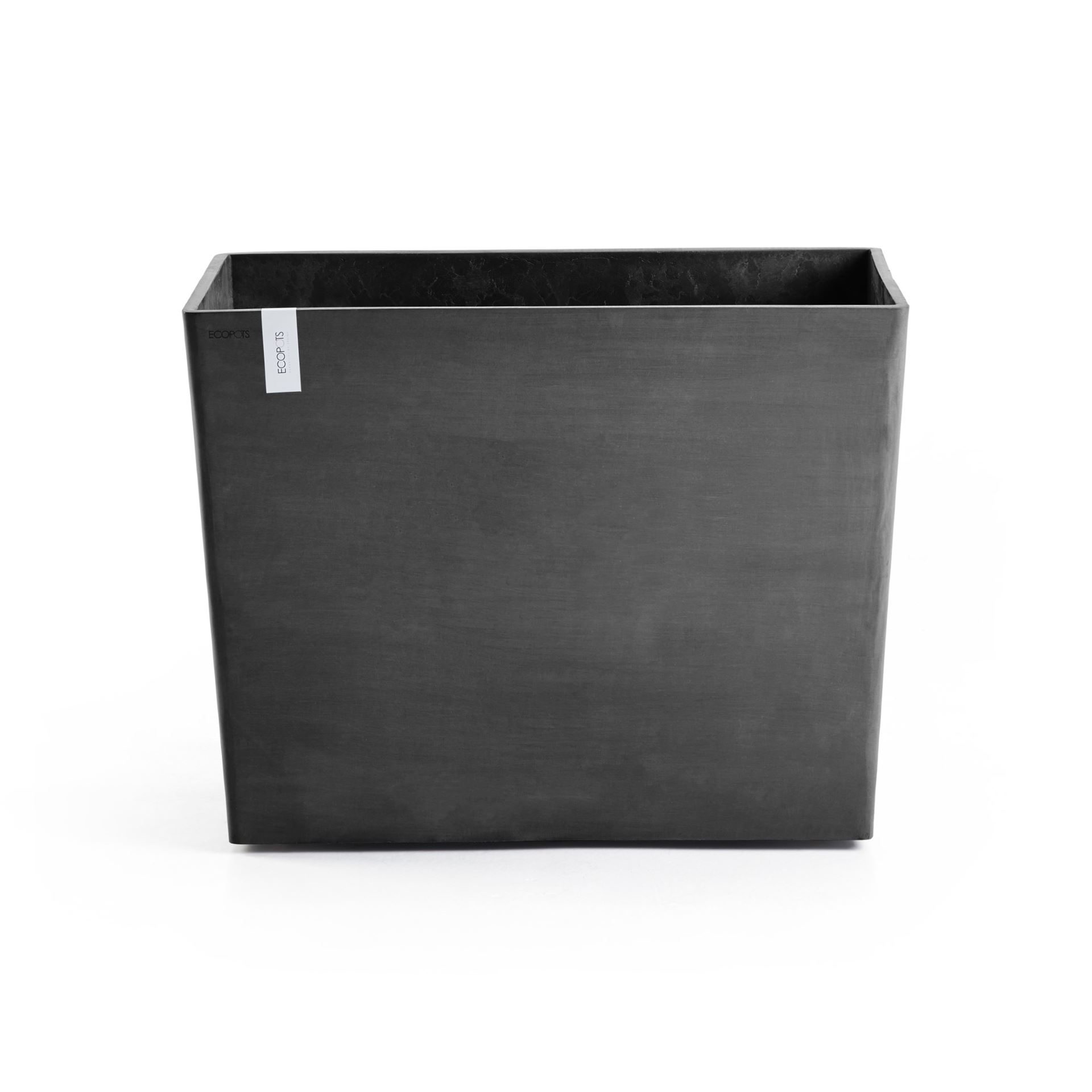 Ecopots Paris Wheels 85 - Dark Grey - 85,2 x 39,5 x H65,8 cm - Rechthoekige donkergrijze bloempot / plantenbak op wielen afbeelding