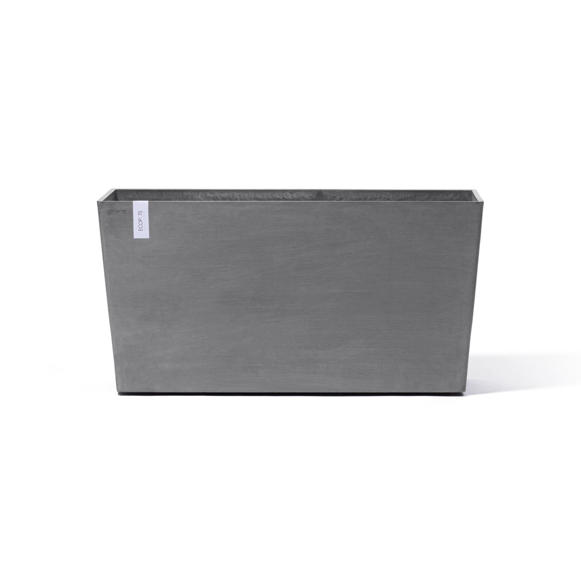 Ecopots Paris Wheels 100 - Grey - 100,5 x 39,6 x H51,8 cm - Rechthoekige grijze bloempot / plantenbak op wielen afbeelding