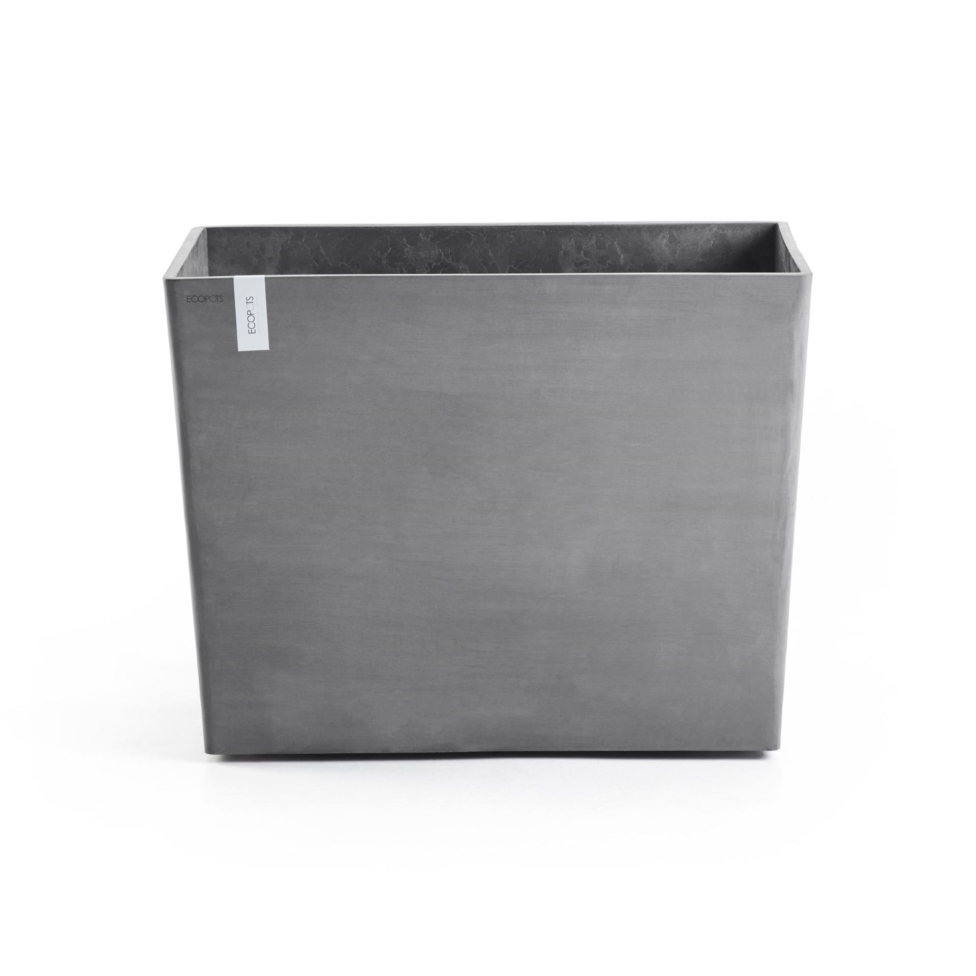 Ecopots Paris Wheels 85 - Grey - 85,2 x 39,5 x H65,8 cm - Rechthoekige grijze bloempot / plantenbak op wielen afbeelding