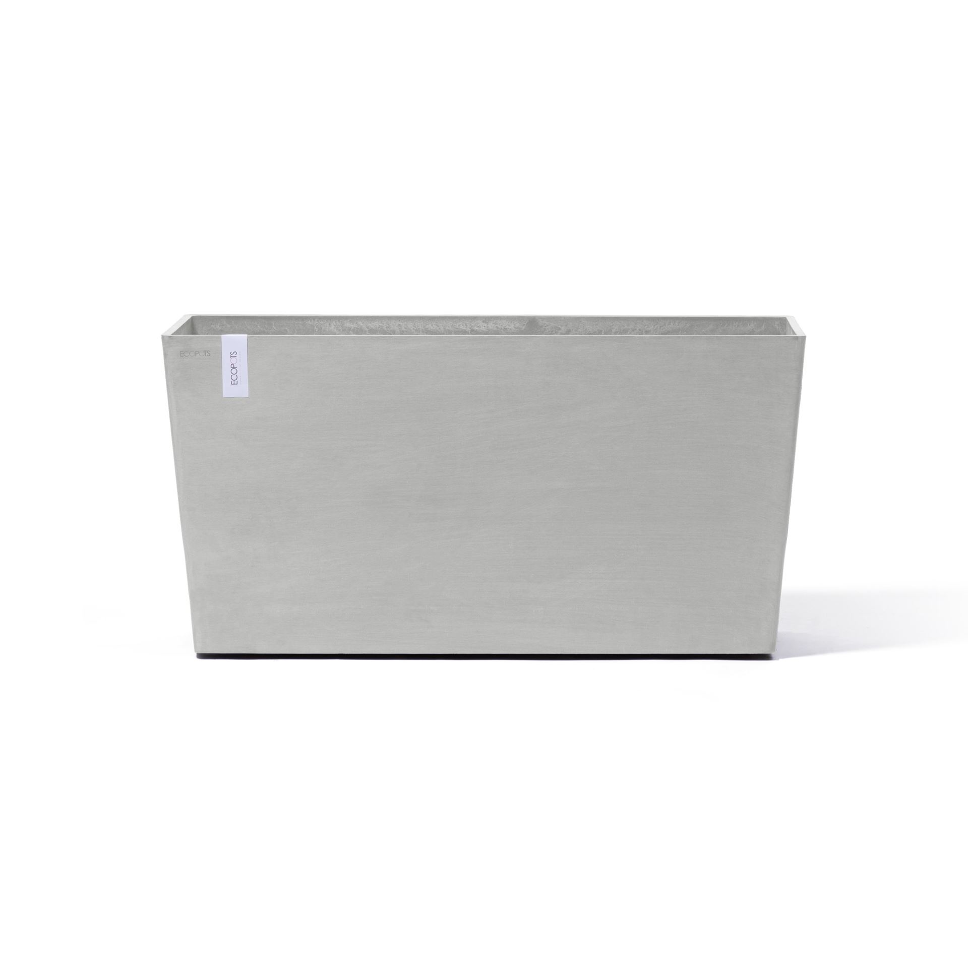 Ecopots Paris Wheels 100 - White Grey - 100,5 x 39,6 x H51,8 cm - Rechthoekige witgrijze bloempot / plantenbak op wielen afbeelding