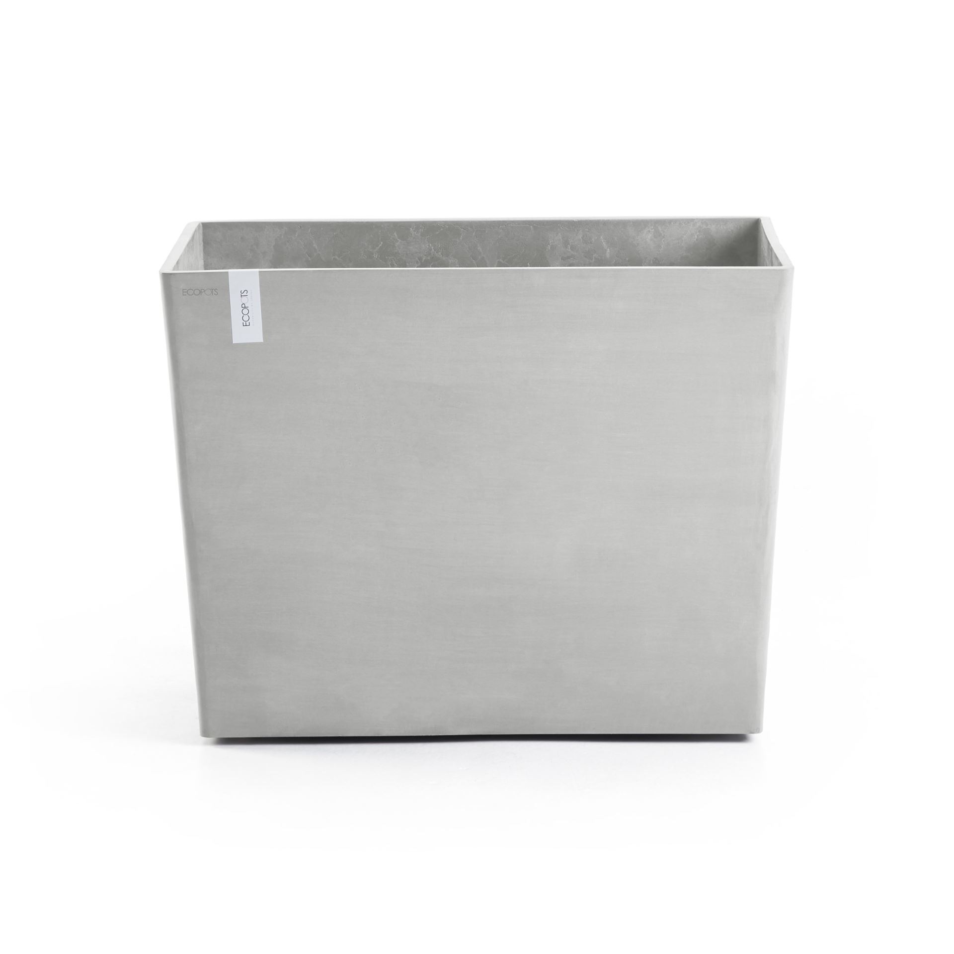 Ecopots Paris Wheels 85 - White Grey - 85,2 x 39,5 x H65,8 cm - Rechthoekige witgrijze bloempot / plantenbak op wielen afbeelding