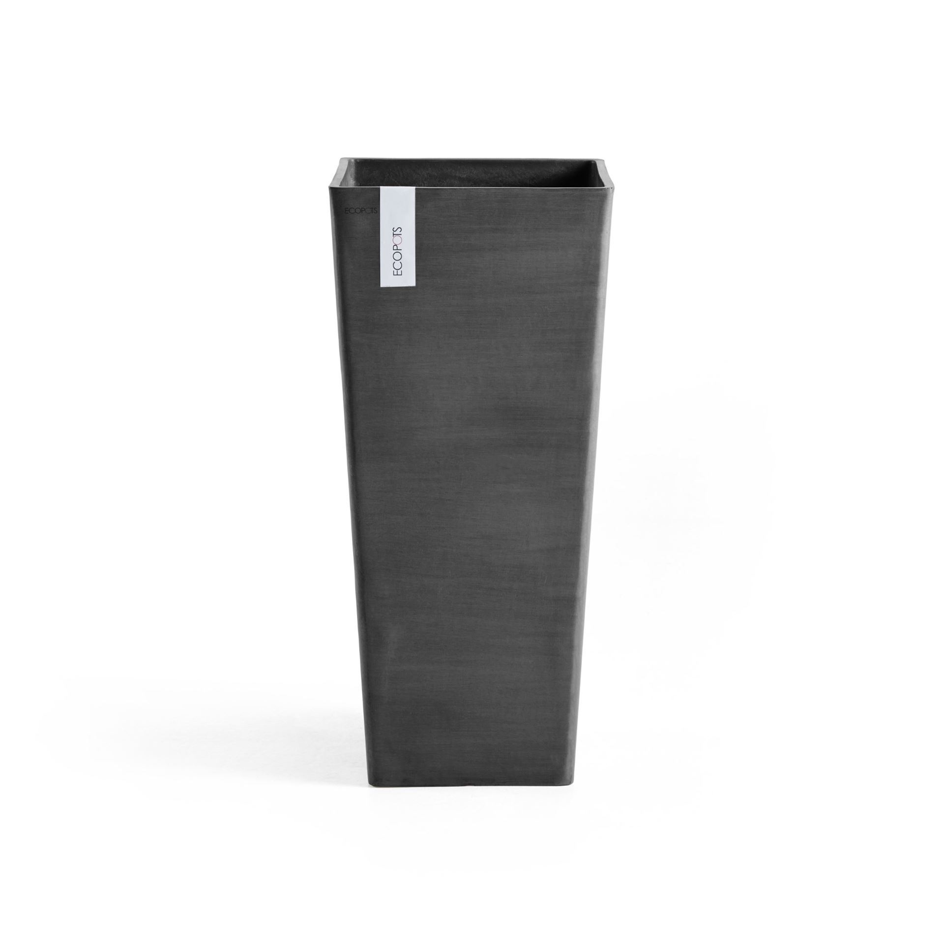 Ecopots bloempot Rotterdam High 70 - Vierkant - Dark Grey - 32,7 x H70,5 cm