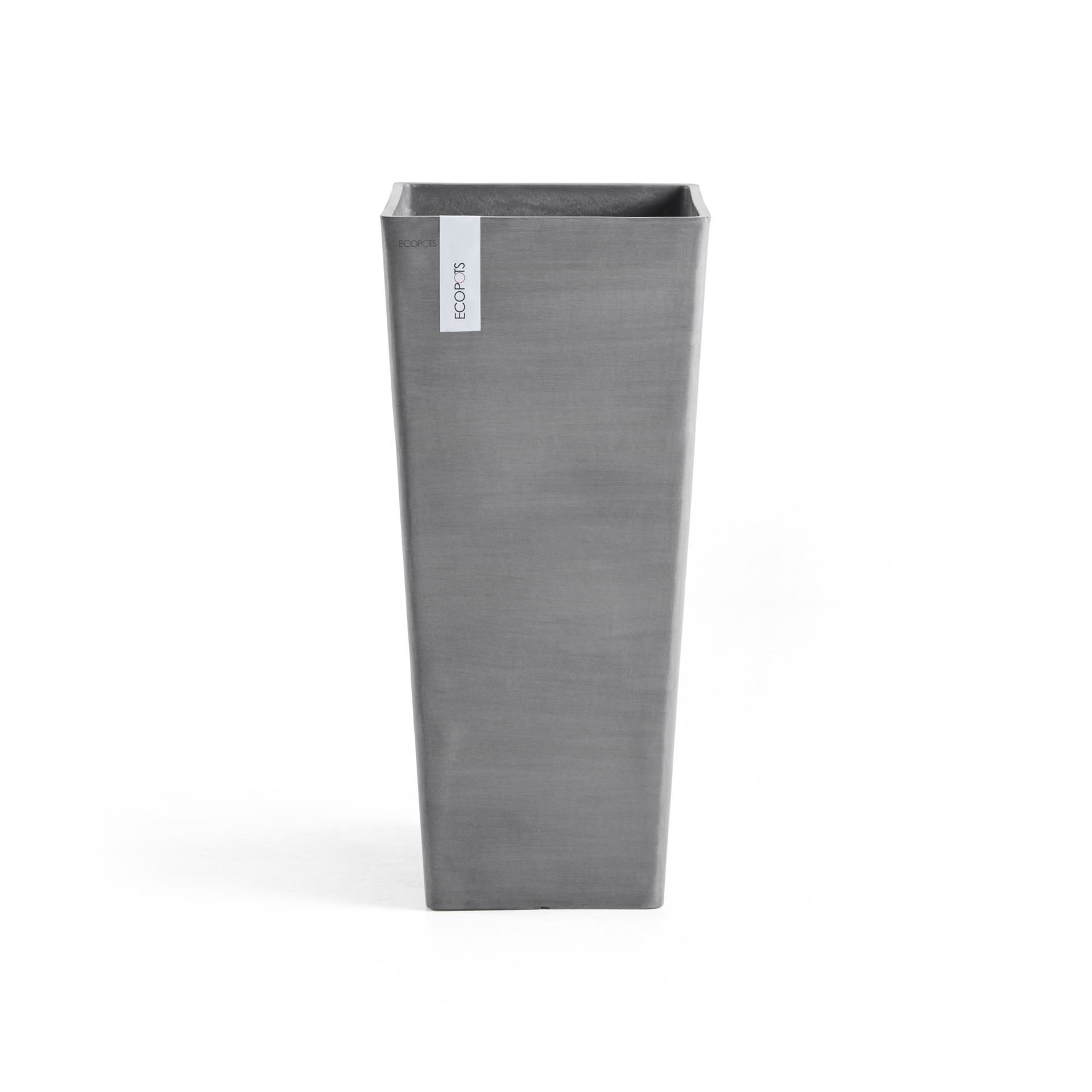 Ecopots bloempot Rotterdam High 70 - Vierkant - Grey - 32,7 x H70,5 cm