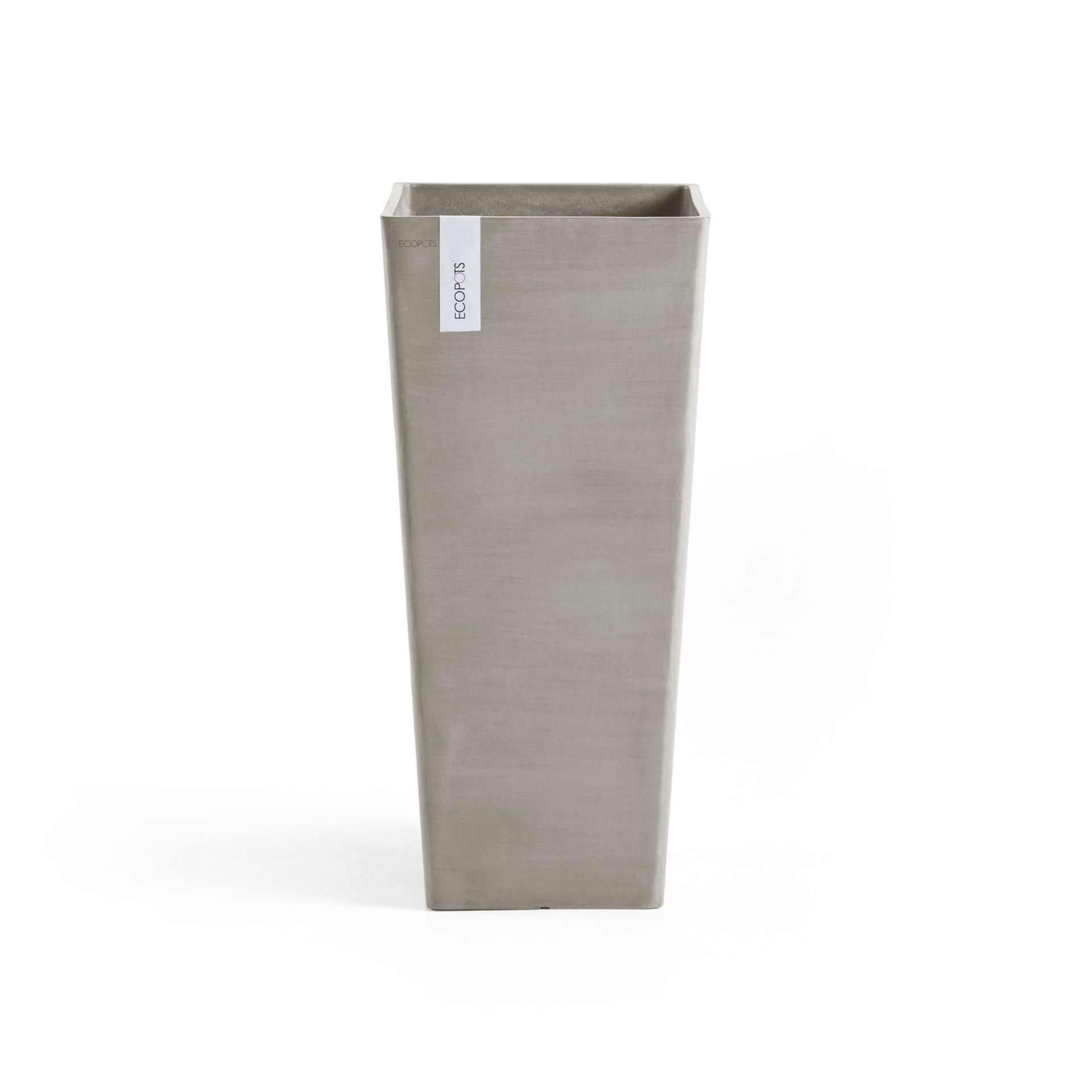 Ecopots bloempot Rotterdam High 70 - Vierkant - Taupe - 32,7 x H70,5 cm