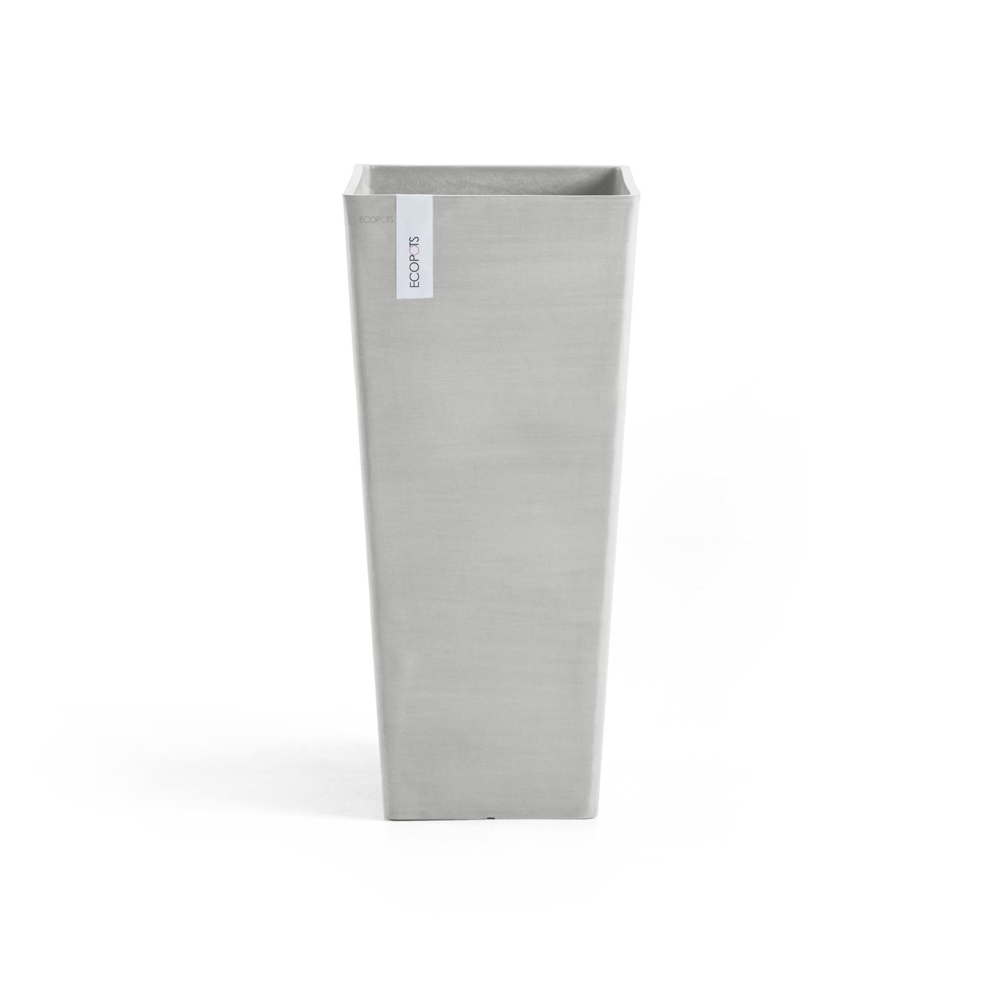 Ecopots bloempot Rotterdam High 70 - Vierkant - White Grey - 32,7 x H70,5 cm