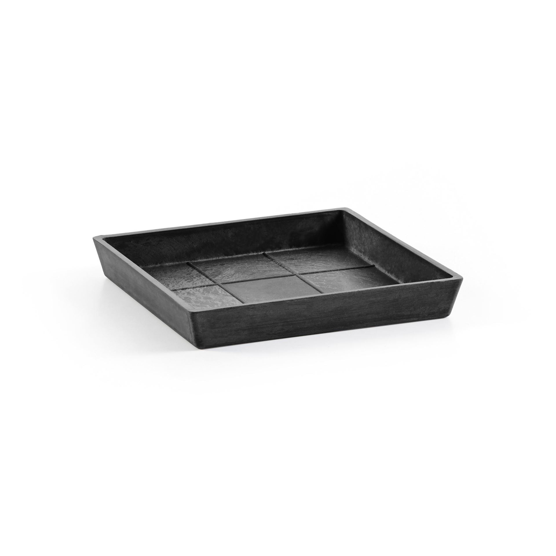 Ecopots onderschotel met waterreservoir - Vierkant - Dark Grey - 18 x H2,5 cm