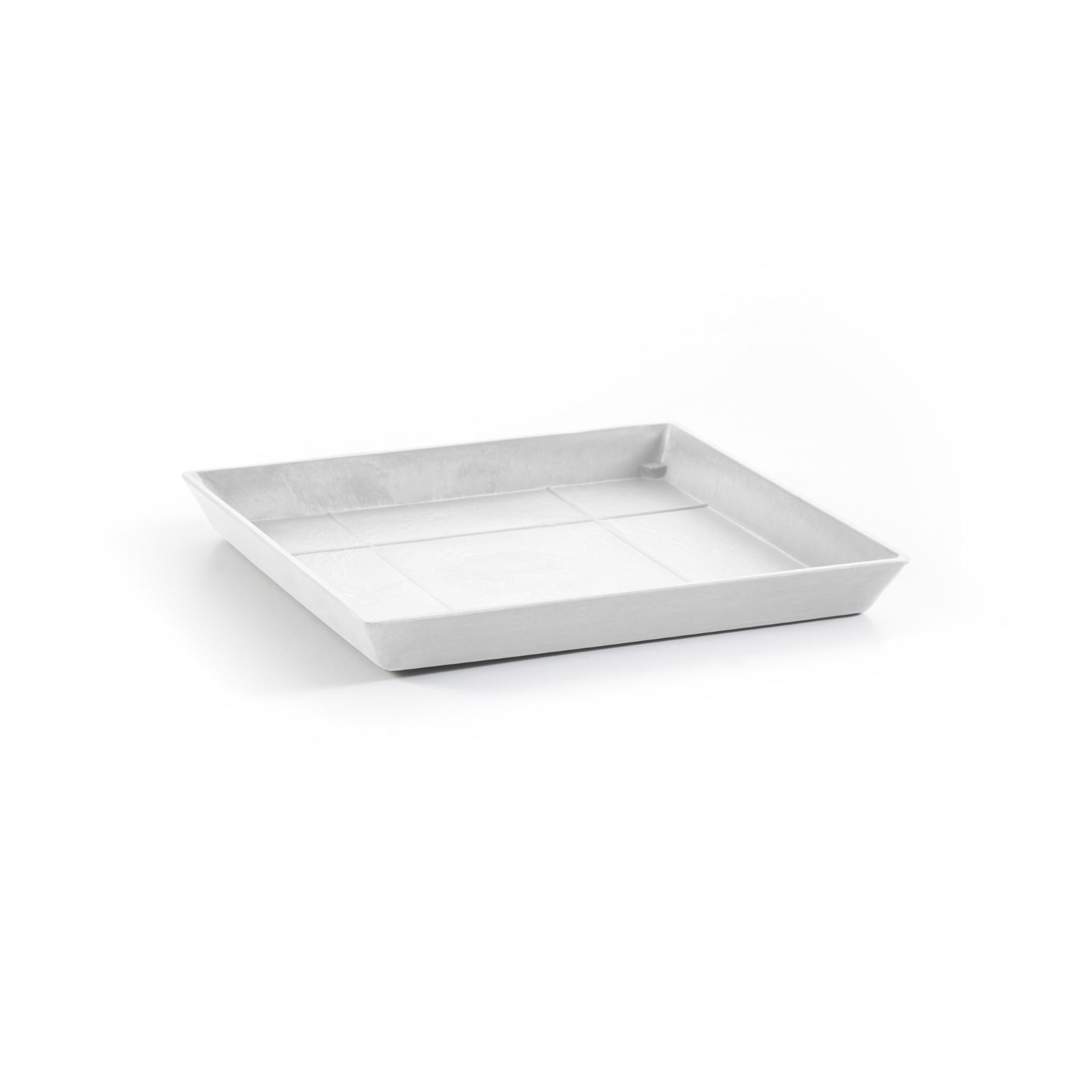 Ecopots onderschotel met waterreservoir - Vierkant - Pure White - 28 x H3 cm