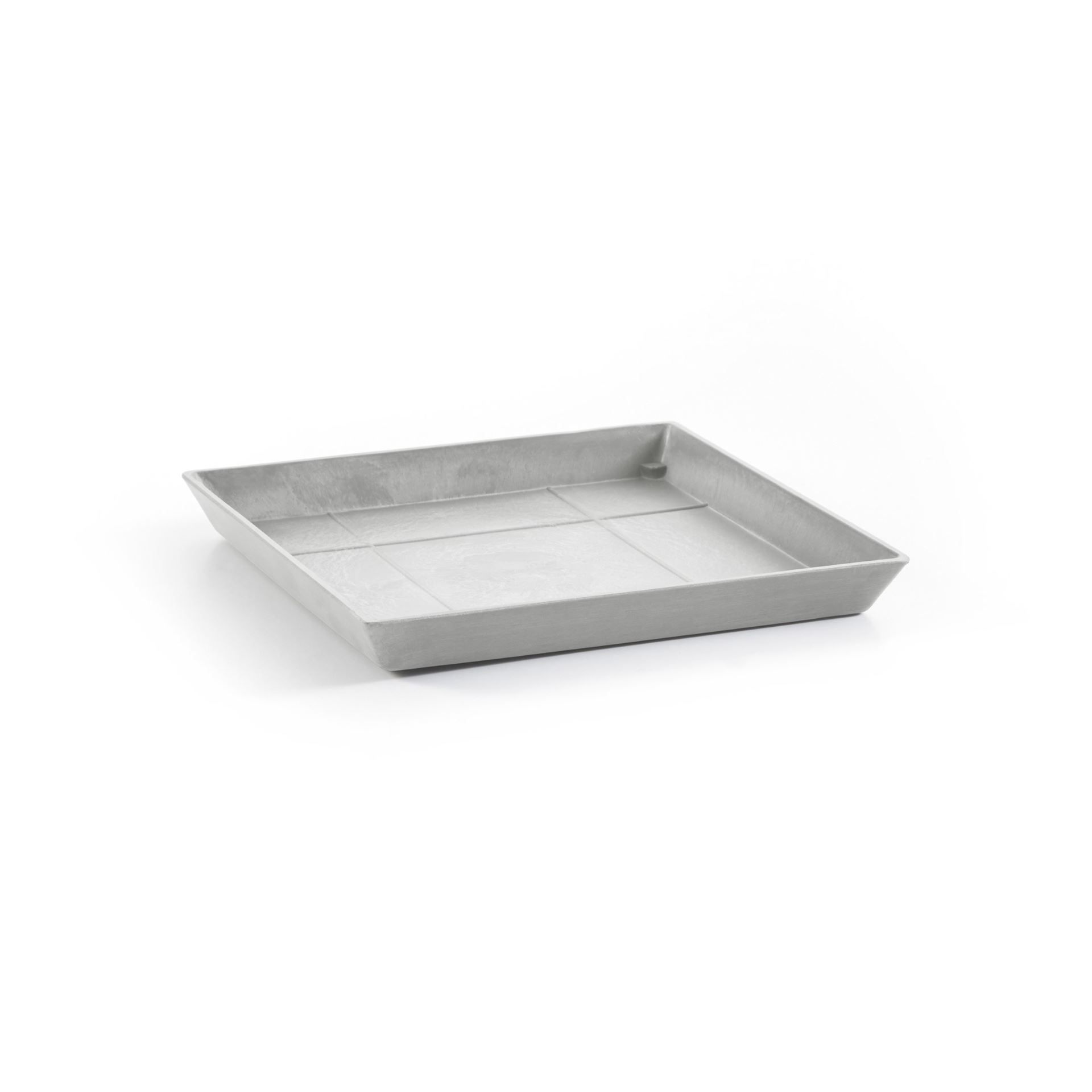 Ecopots onderschotel met waterreservoir - Vierkant - White Grey - 35,5 x H3,5 cm