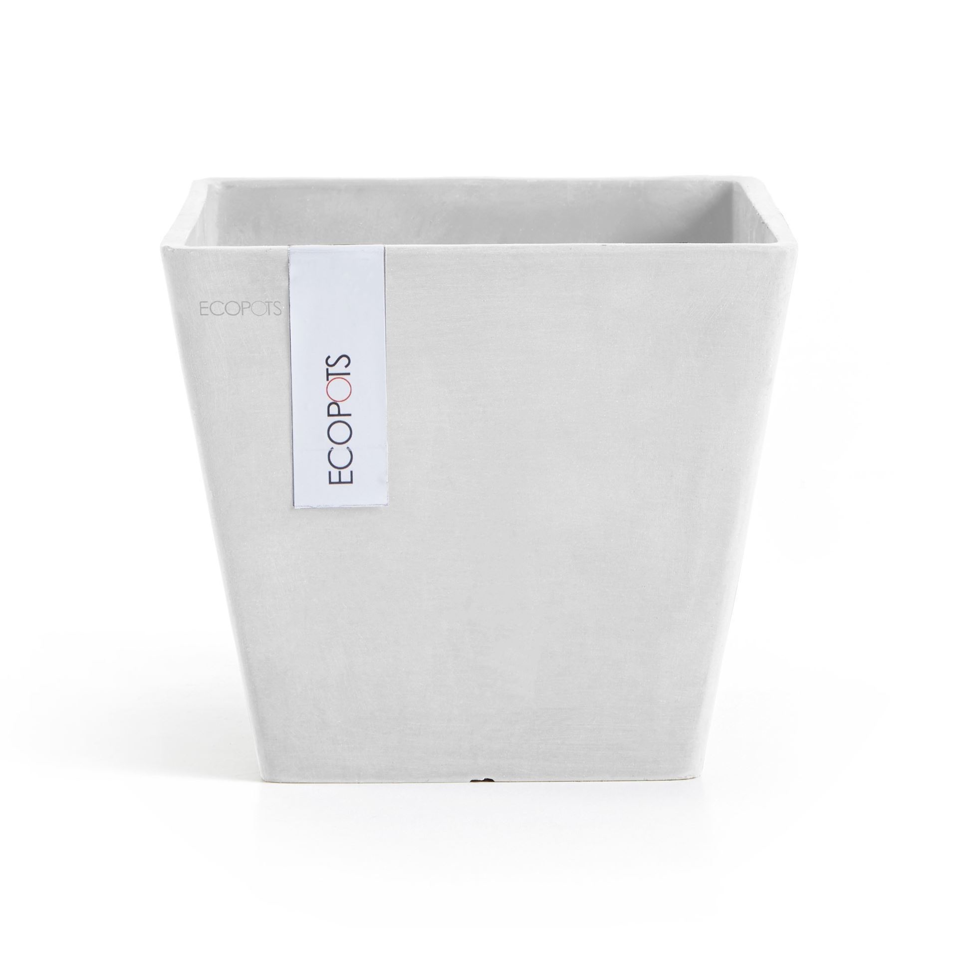 Ecopots bloempot Rotterdam 20 - Vierkant - Pure White - 20,3 x H17,8 cm