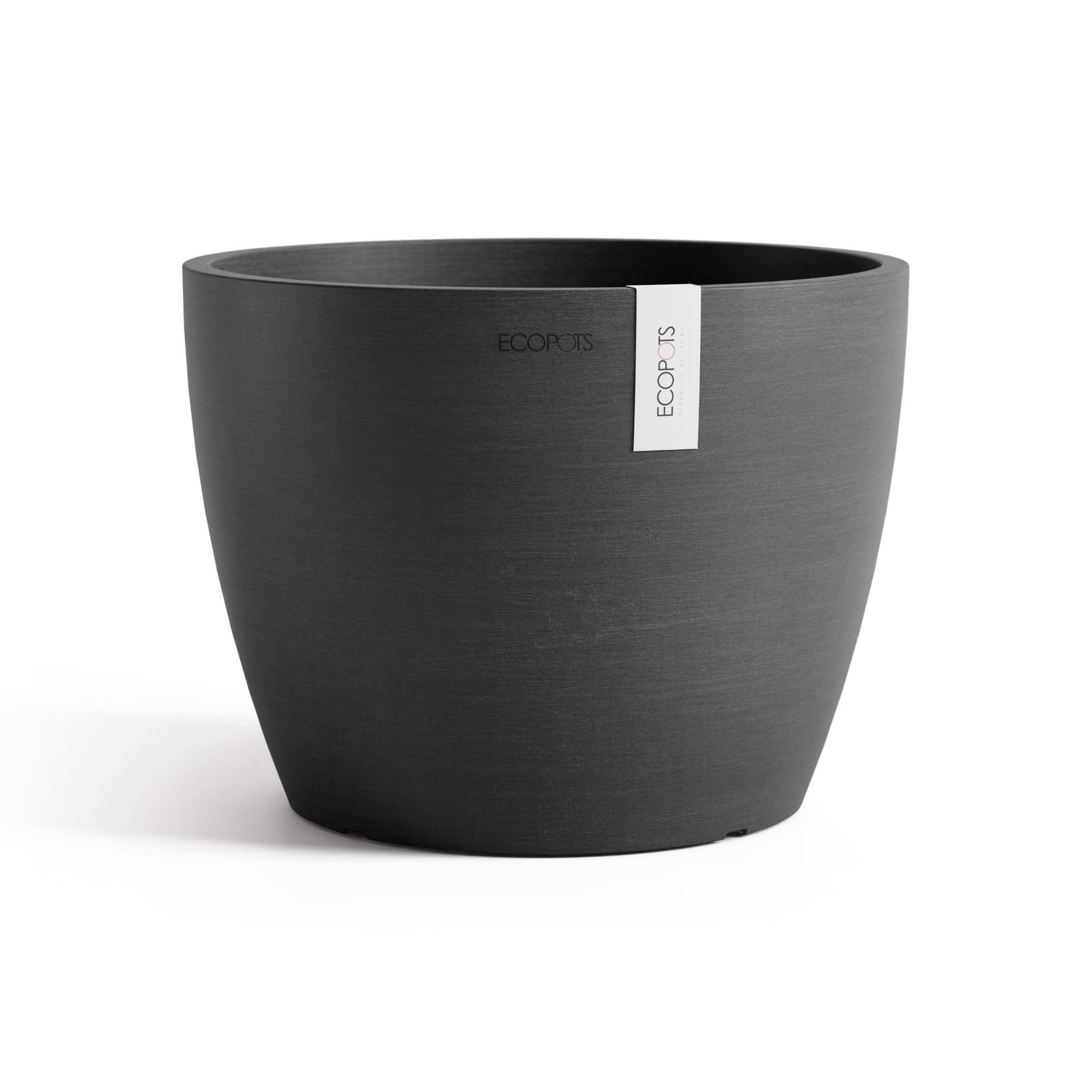 Ecopots bloempot Stockholm 24 - Rond - Dark Grey - Diameter 23,3 x H17,7 cm