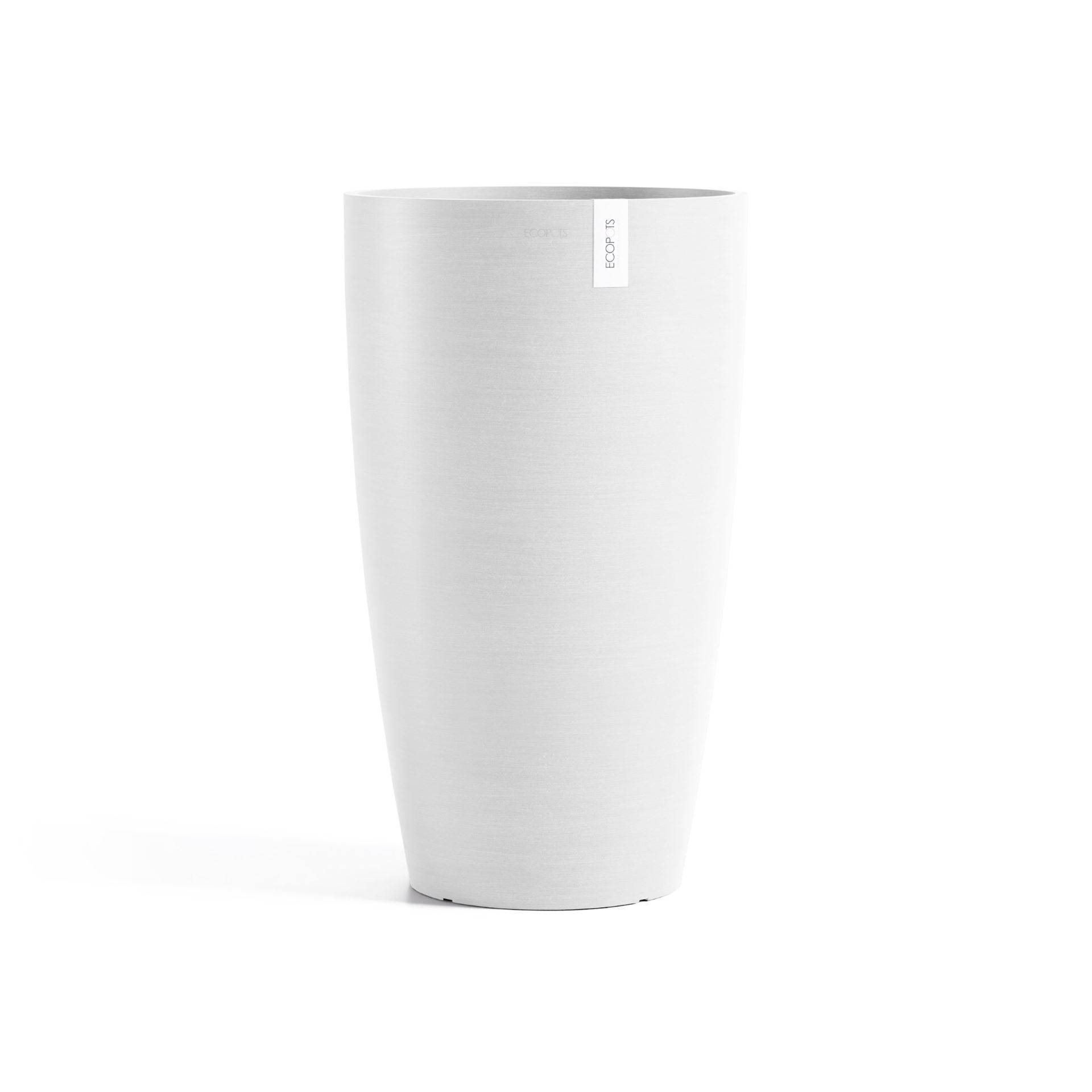 Ecopots bloempot Stockholm High 60- Rond - Pure White - Diameter 35 x H60 cm