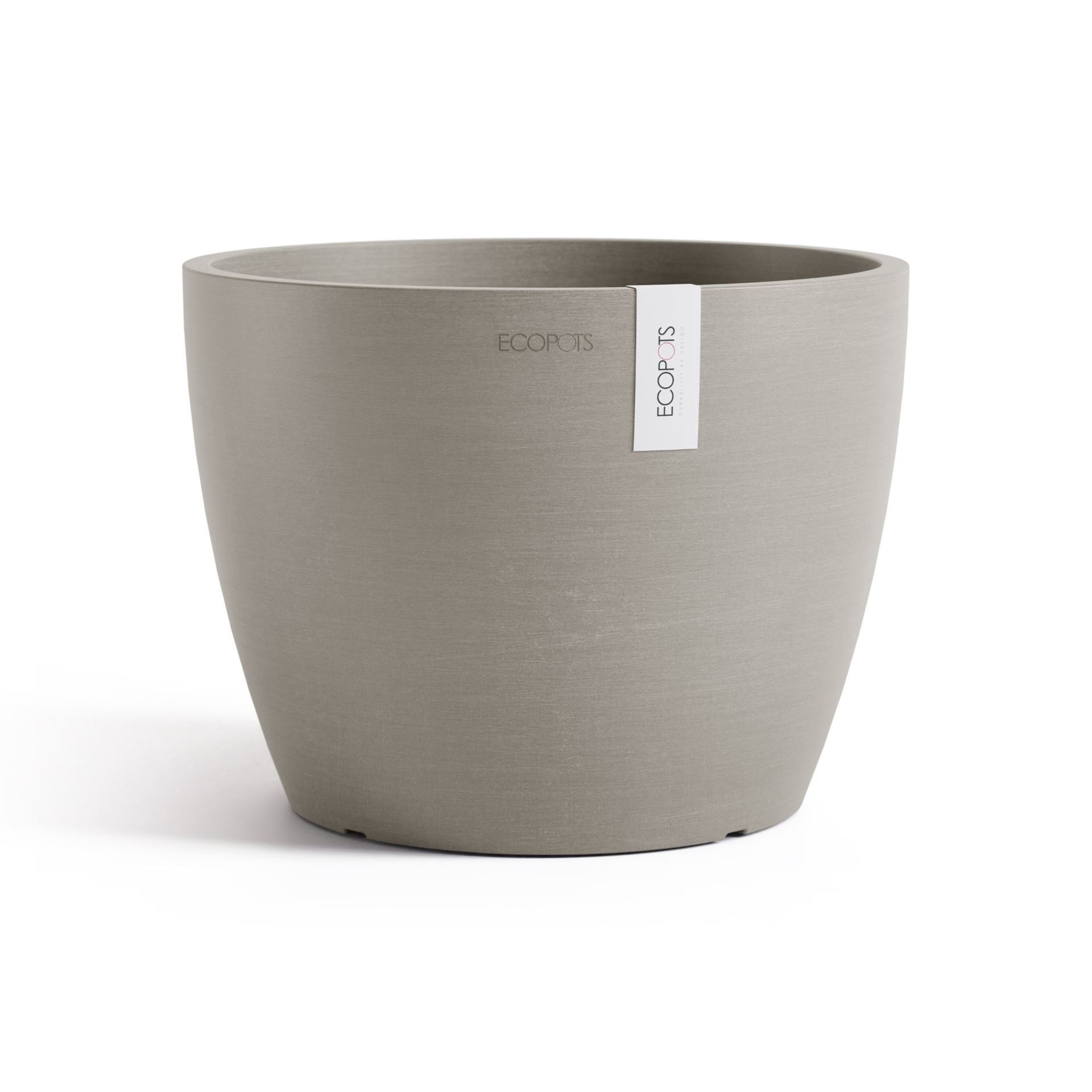 Ecopots bloempot Stockholm 24 - Rond - Taupe - Diameter 23,3 x H17,7 cm