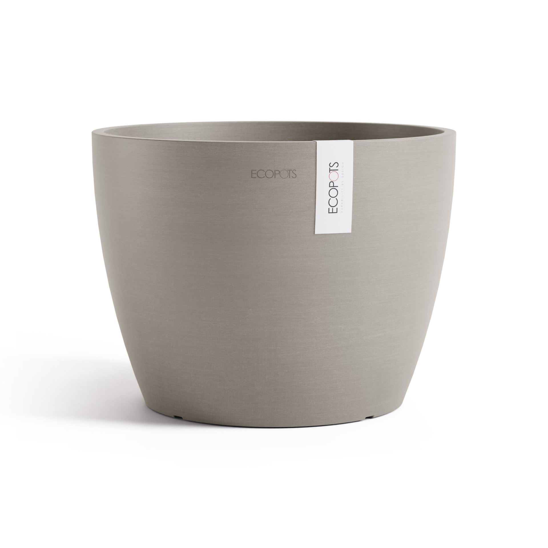 Ecopots bloempot Stockholm 31 - Rond - Taupe - Diameter 31 x H23,5 cm