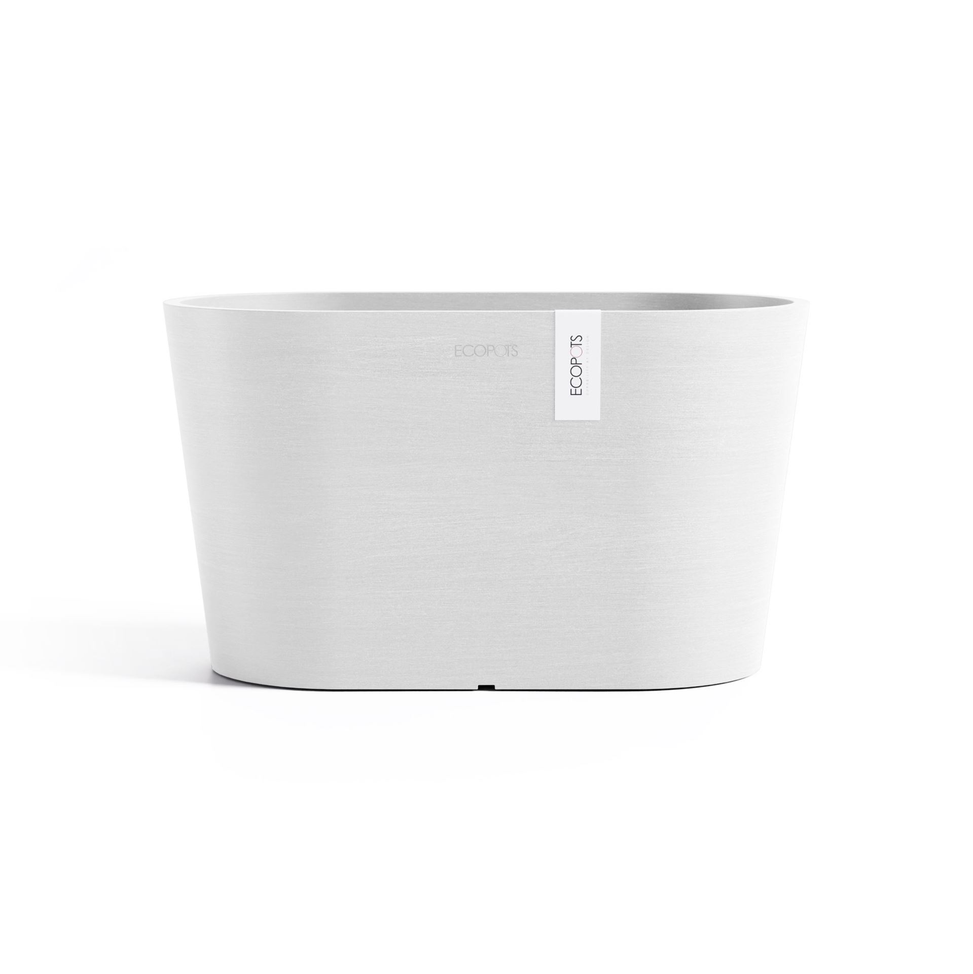 Ecopots bloempot Tokyo 30 met waterreservoir - Ovaal - Pure White - 30 x 17 x H17 cm