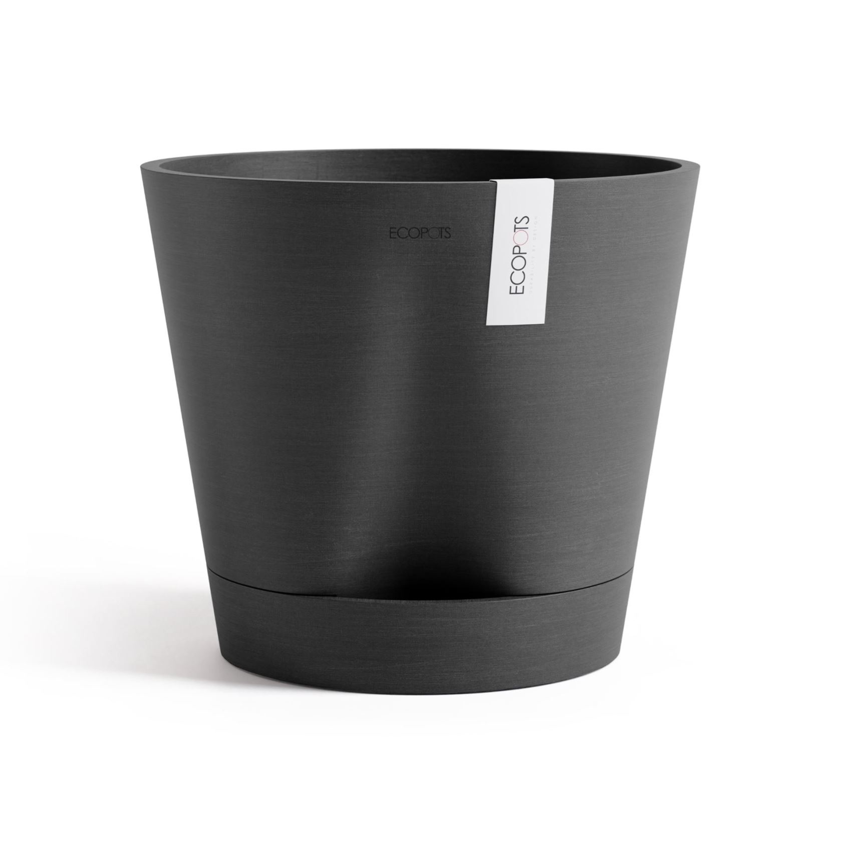 Ecopots bloempot Venice 2 30- Rond - Dark Grey - Diameter 30 x H27,5 cm