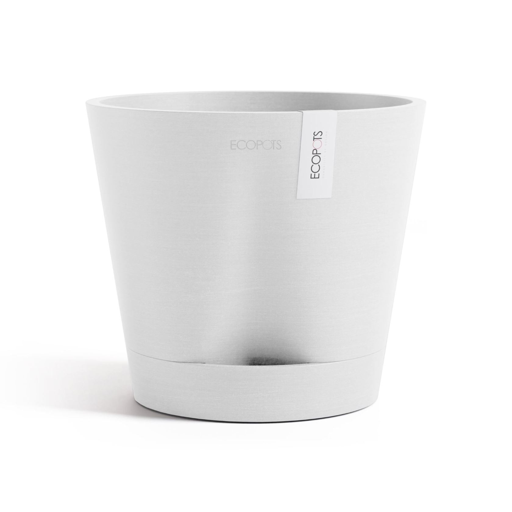 Ecopots bloempot Venice 2 20- Rond - Pure White - Diameter 20,1 x H17,7 cm