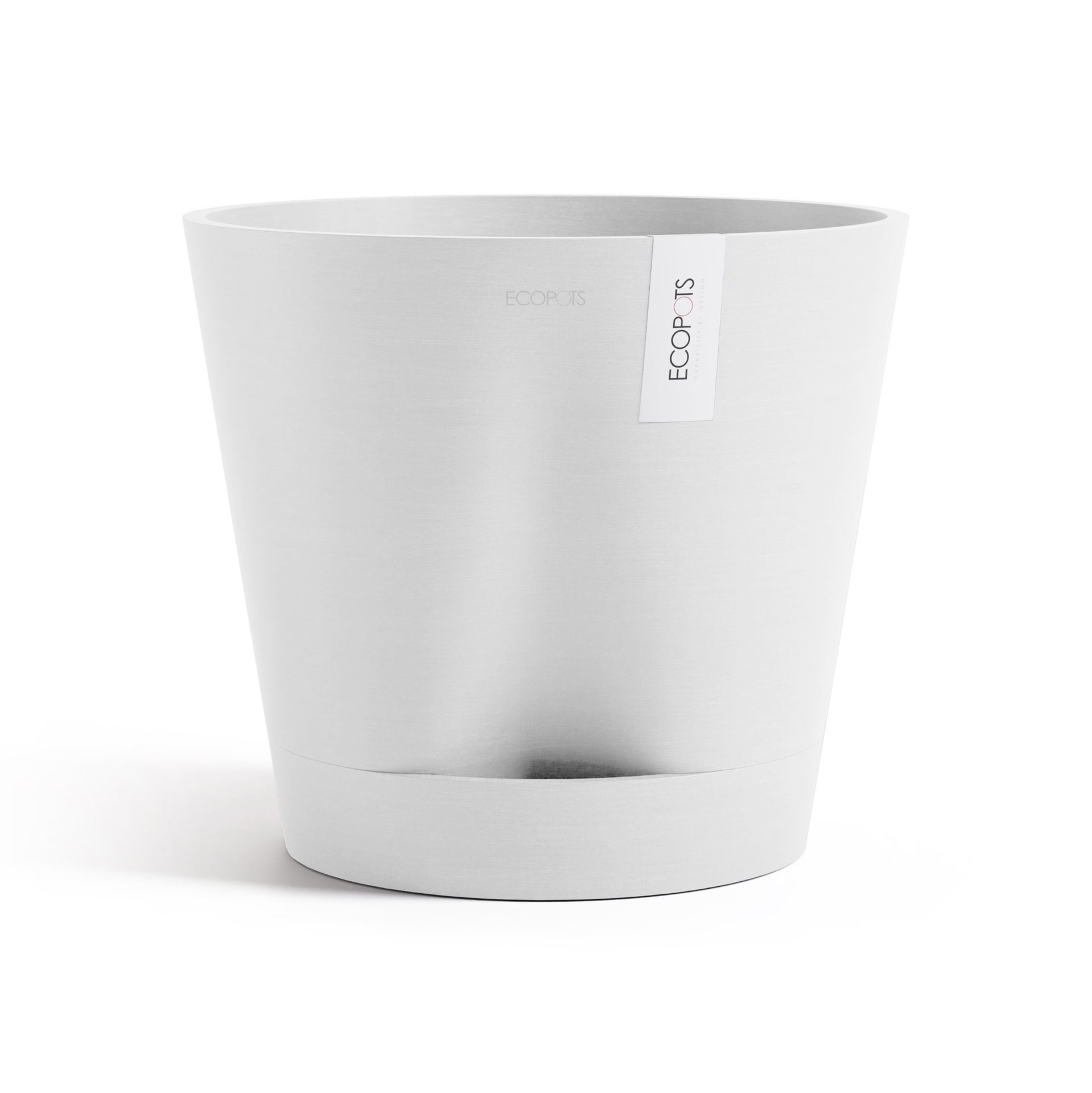 Ecopots Venice 2 40 - Pure White -Ø40,2 x H35,7 cm - Ronde witte bloempot met waterreservoir afbeelding
