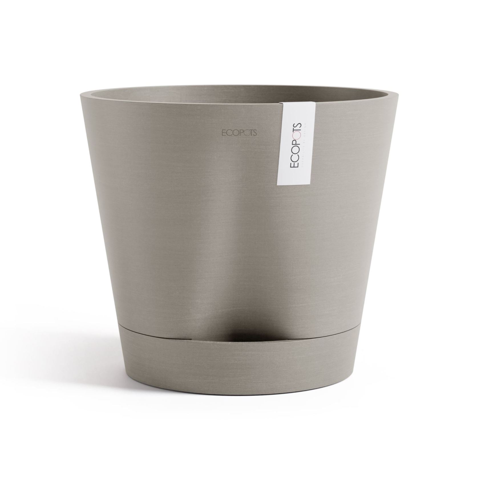 Ecopots bloempot Venice 2 30- Rond - Taupe - Diameter 30 x H27,5 cm