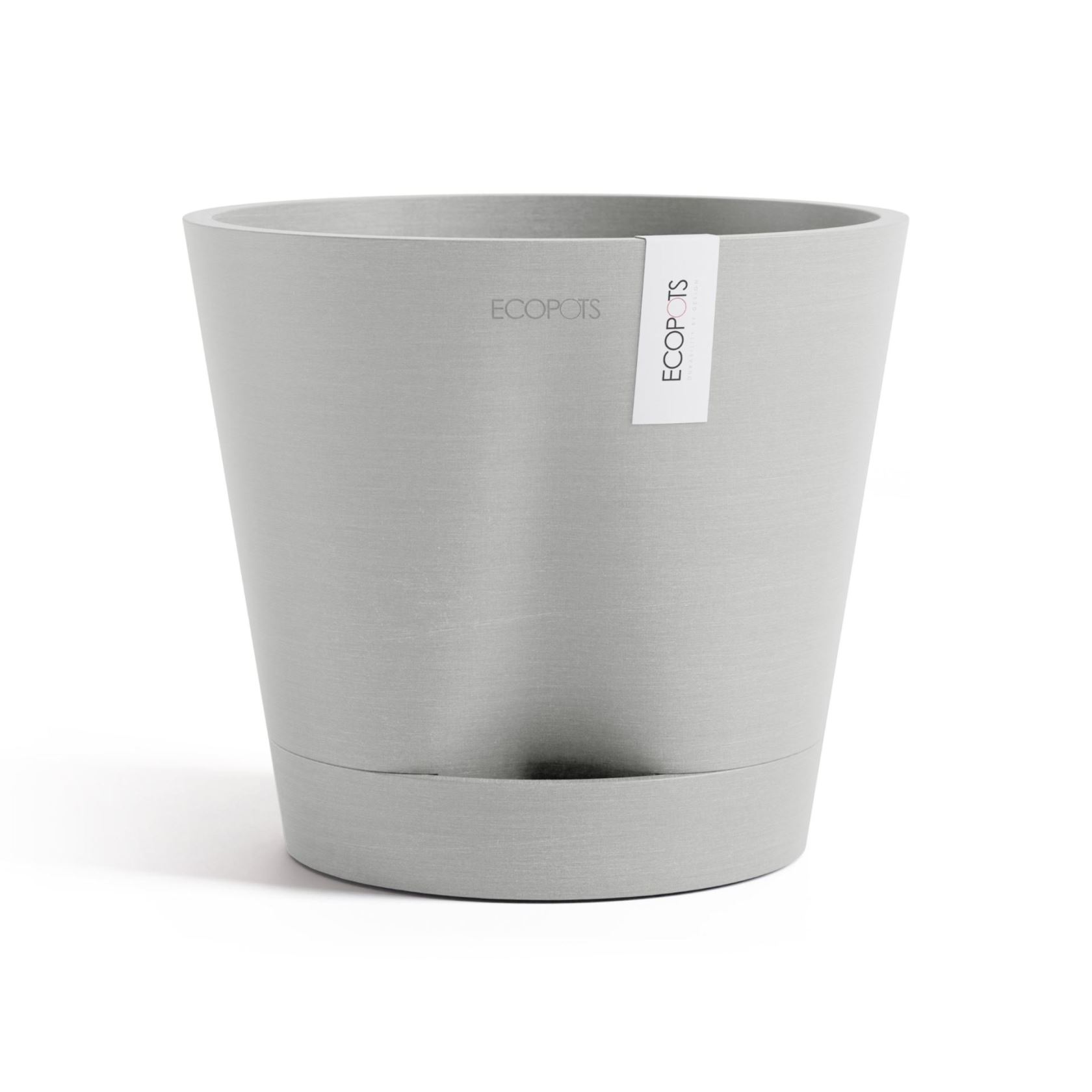 Ecopots bloempot Venice 2 20- Rond - White Grey - Diameter 20,1 x H17,7 cm