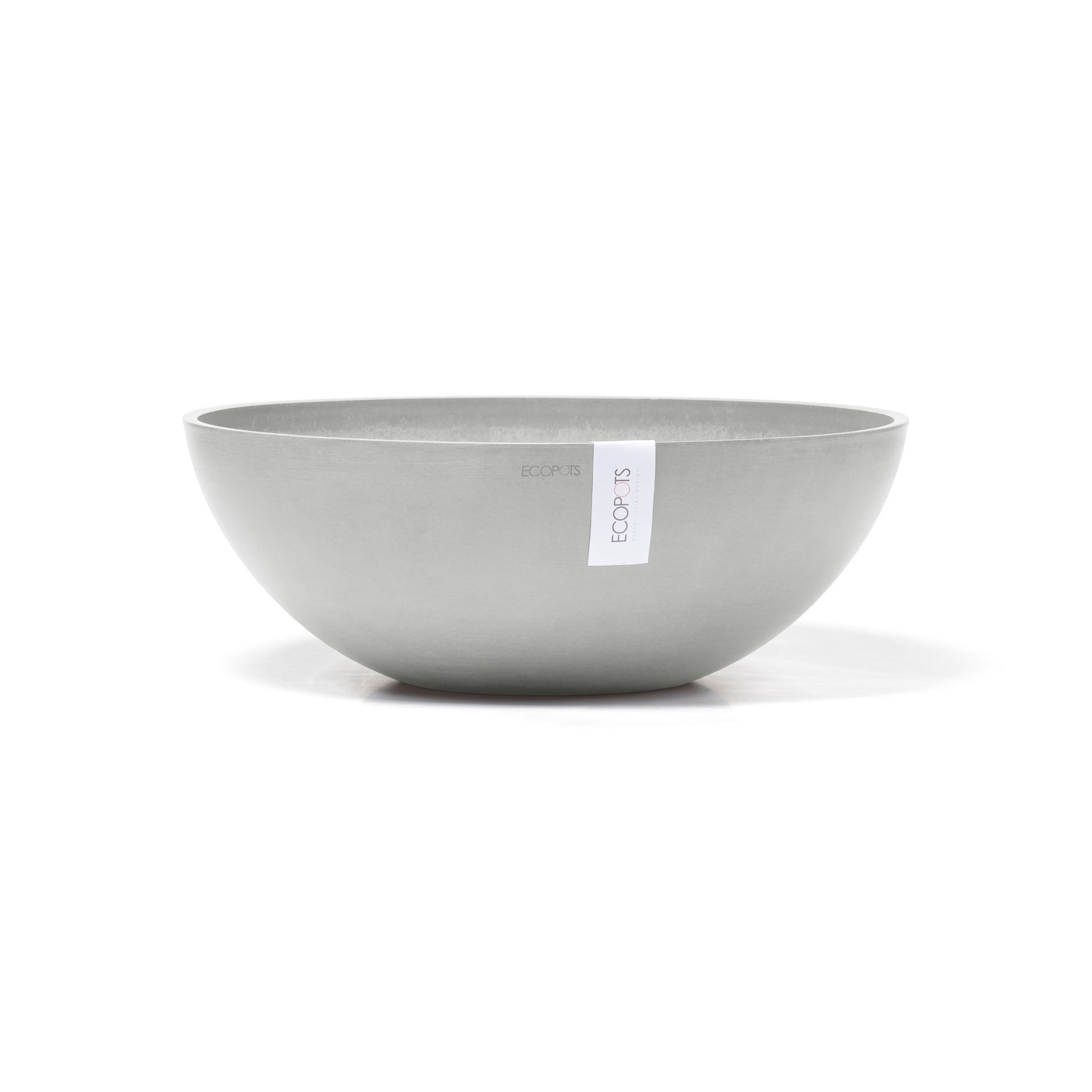 Ecopots bloempot Vienna 50- Rond - White Grey - Diameter 50,4 x H18,5 cm