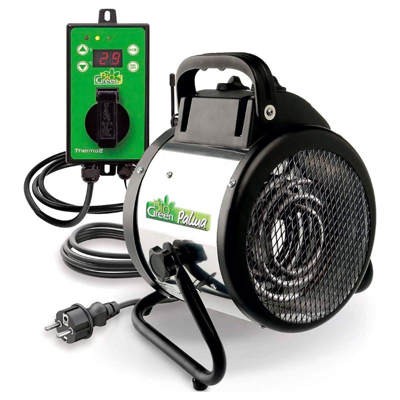 BioGreen ventilatorkachel Palma Twin met digitale thermostaat - voor verwarming&luchtcirculatie in je tuinkas (tot 12m²) afbeelding