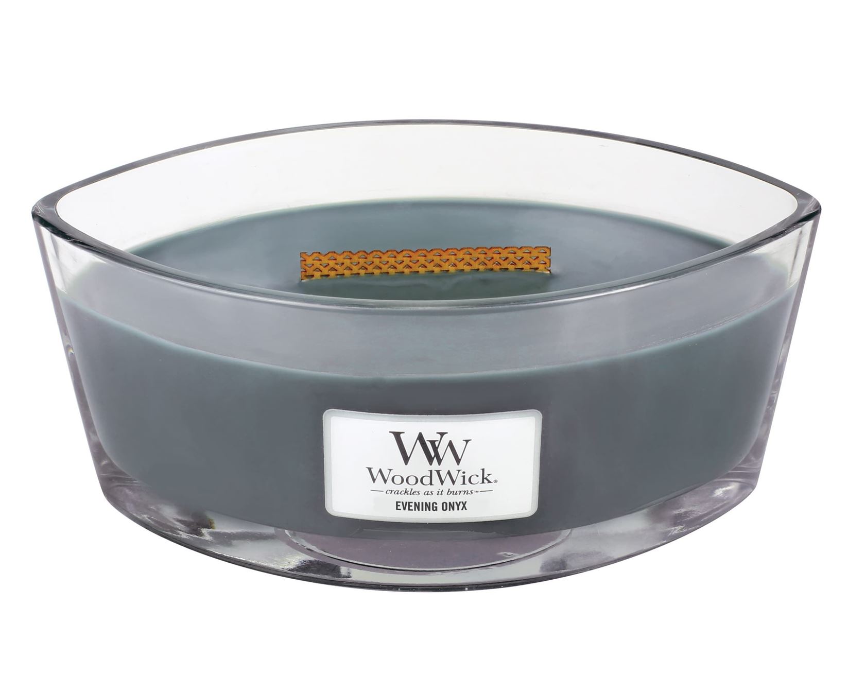 Woodwick geurkaars - Ellipse Hearthwick Flame - Evening Onyx afbeelding
