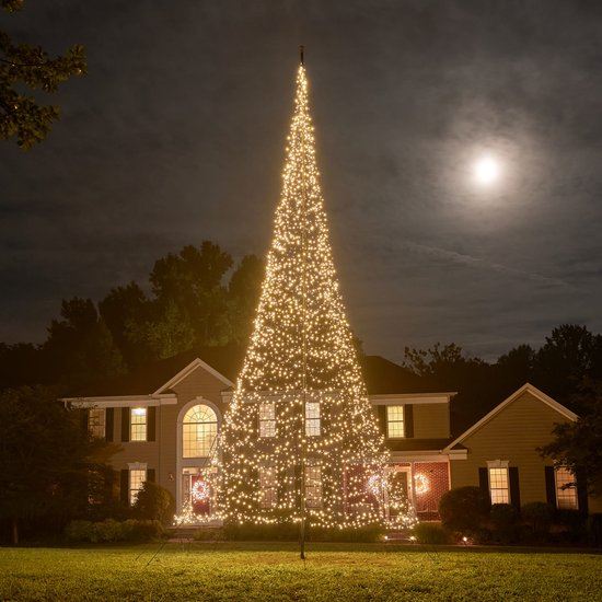 Fairybell vlaggenmast kerstboom - 10 m - 4.000 warm witte ledlampjes - exclusief vlaggenmast afbeelding