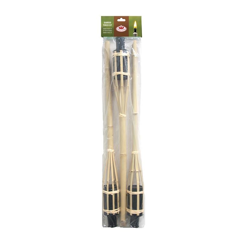 Esschert Design Fakkel Bamboe S - Set van 3 - 6 x 62,5 cm - Bamboe Naturel afbeelding