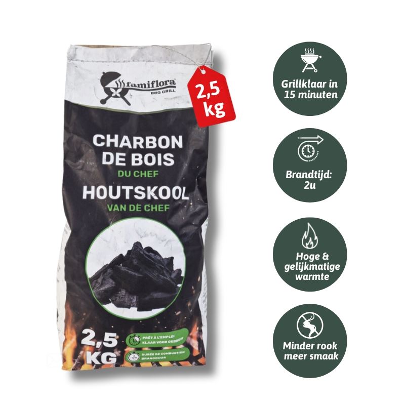Famiflora - Famigrill houtskool van de chef 2,5kg - professionele kwaliteit afbeelding