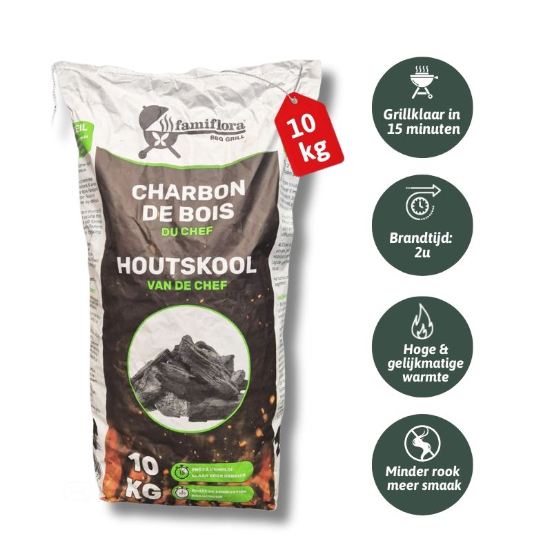 Famiflora - Famigrill houtskool van de chef 10kg - professionele kwaliteit afbeelding