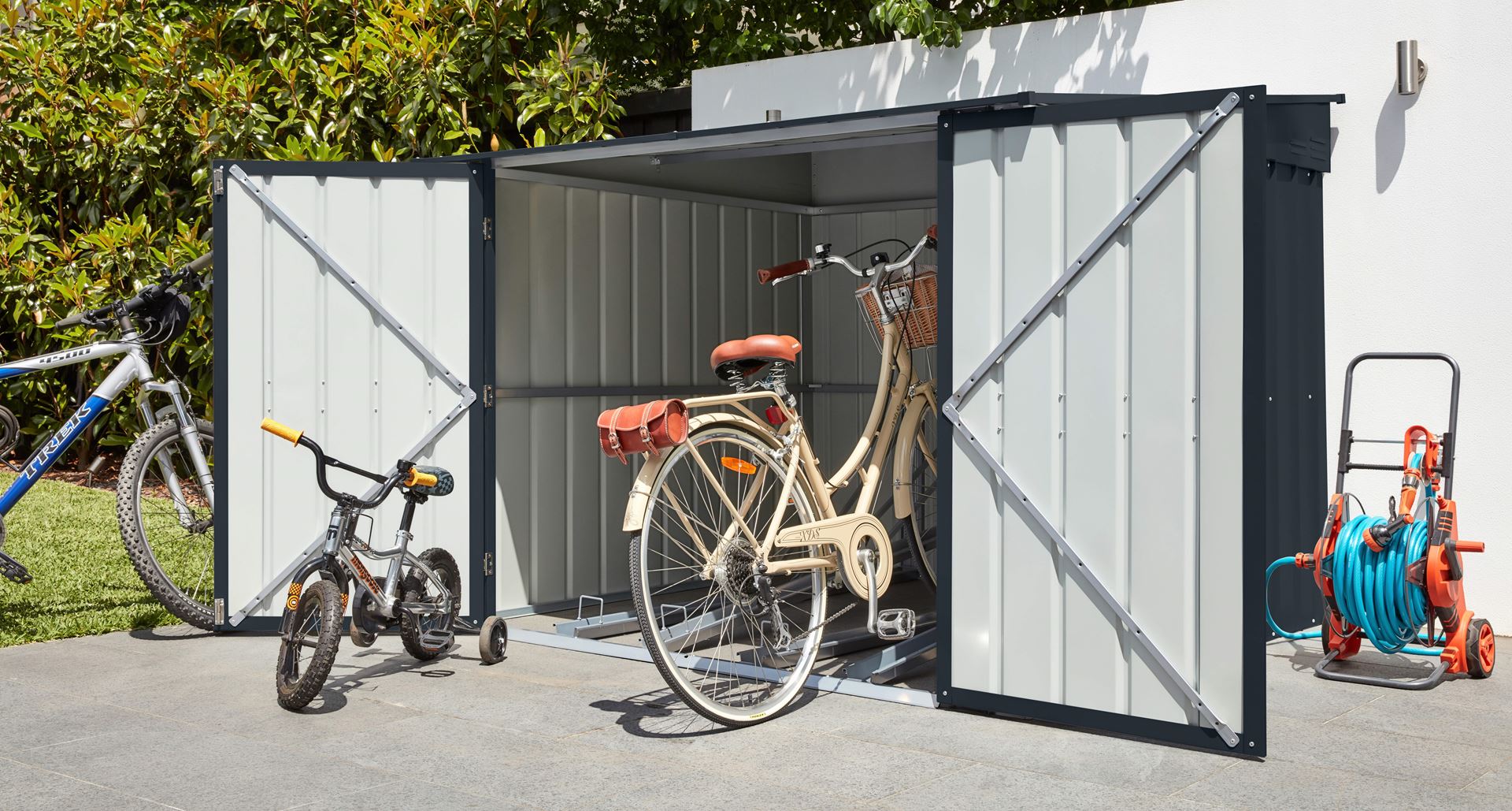 Vitavia Fietsberging Family 66 - antraciet - Tuinberging metaal - L202 x 189 x H165 cm afbeelding