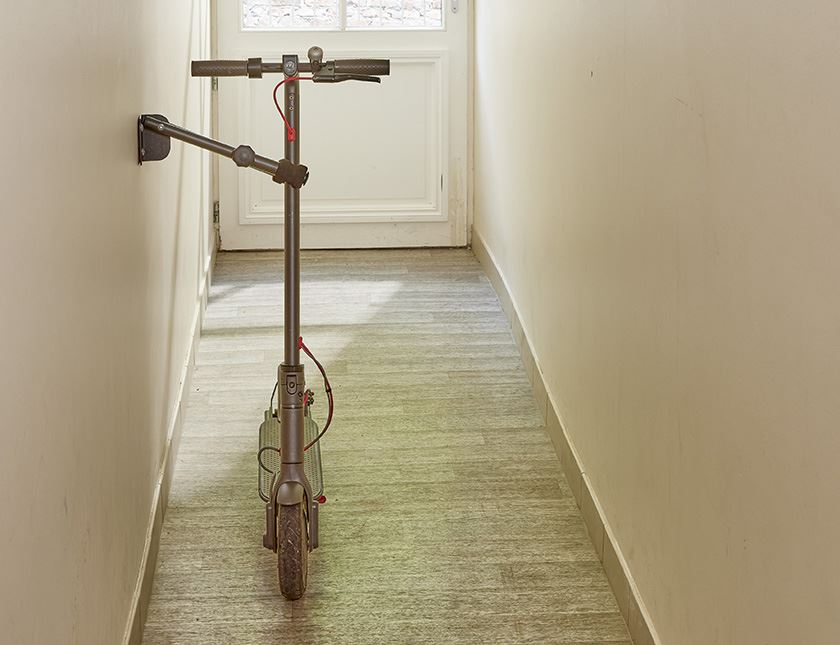 Mottez fietsen/stepdrager muur zwart - Fietsenrekken en -haken - 16x36x11cm afbeelding