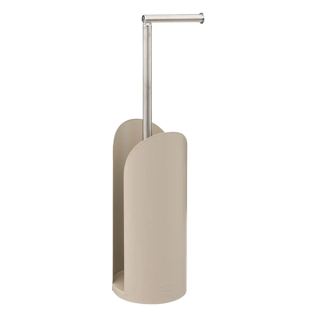5Five Staande Toiletrolhouder Flex– Taupe – H59 x Ø15 cm – Met Reservoir voor 3-4 Rollen afbeelding