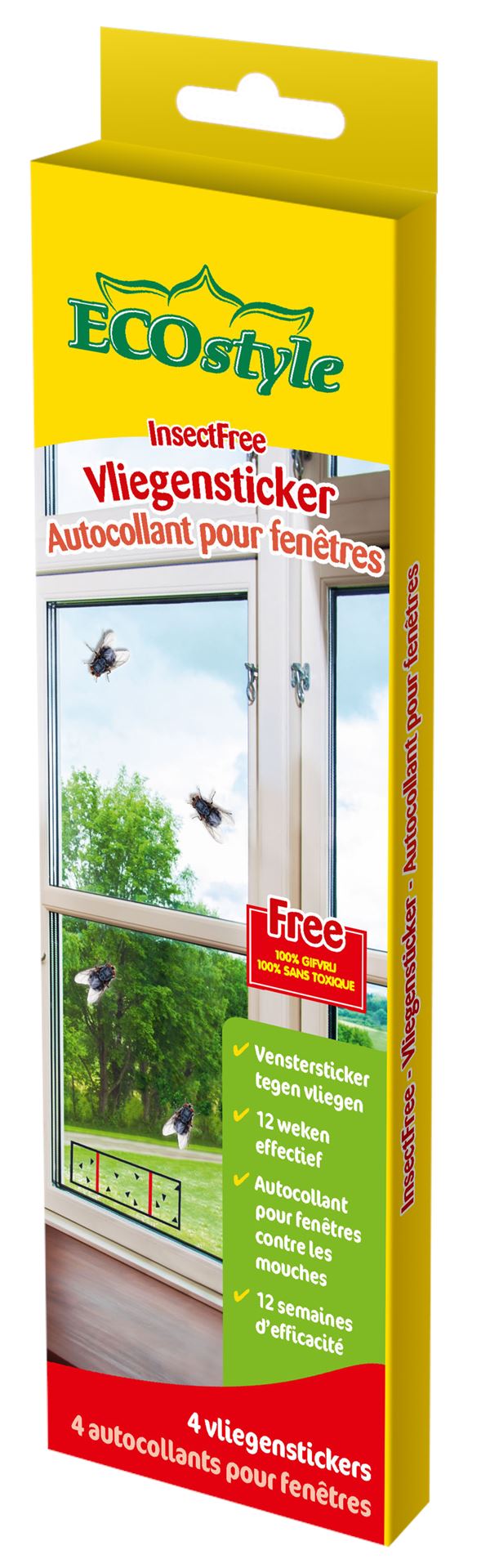 Ecostyle Flyfree venstersticker - tegen vliegen afbeelding