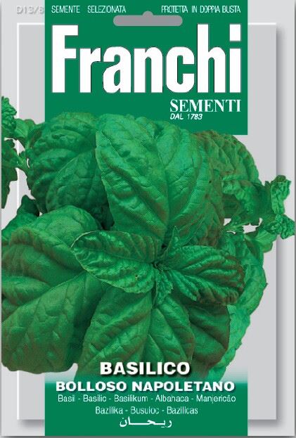 Franchi Sementi Basilicum zaden - Bolloso Napolitano afbeelding