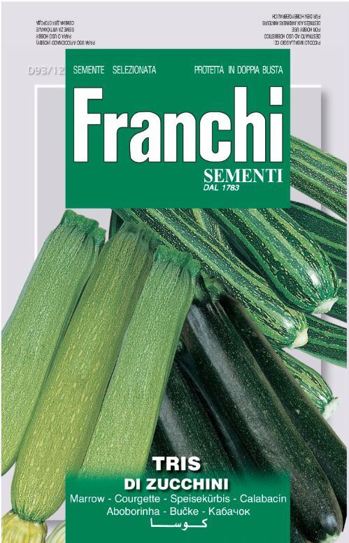 Franchi Sementi Courgette zadenmix - 3 soorten - Di Zucchini Tris Marrow afbeelding