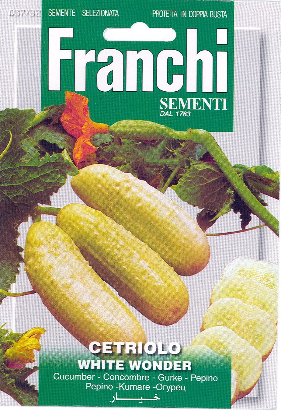 Franchi Sementi Witte Komkommer zaden - Cetriolo White Wonder afbeelding