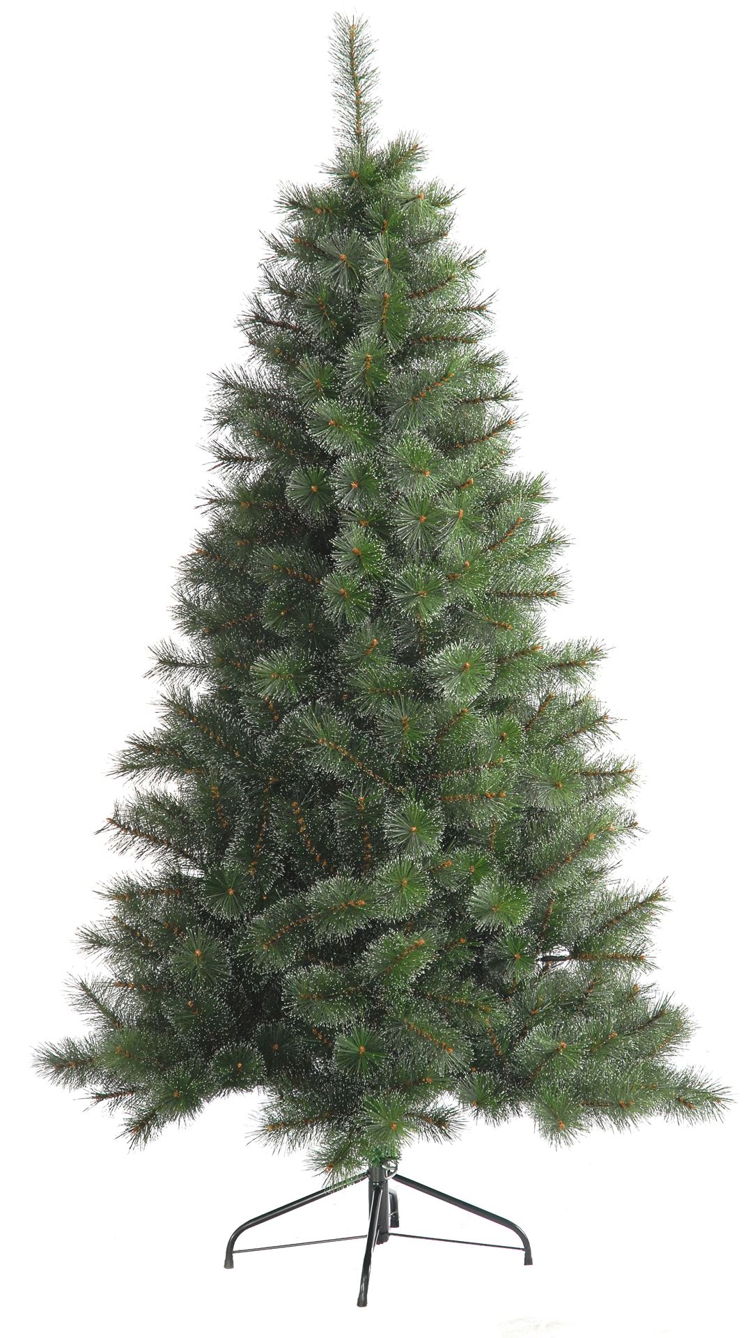 Famiflora Frosted Alpine kunstkerstboom - 225 cm - groen - frosted -Ø 121 cm - 952 tips - metalen voet afbeelding