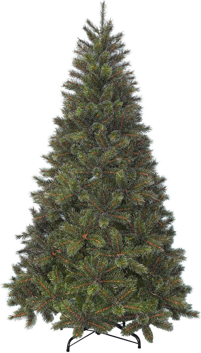 Ontario Frosted Medium Green Hinged kunstkerstboom - 183 cm - groen - frosted -Ø 117 cm - 763 tips - metalen voet afbeelding