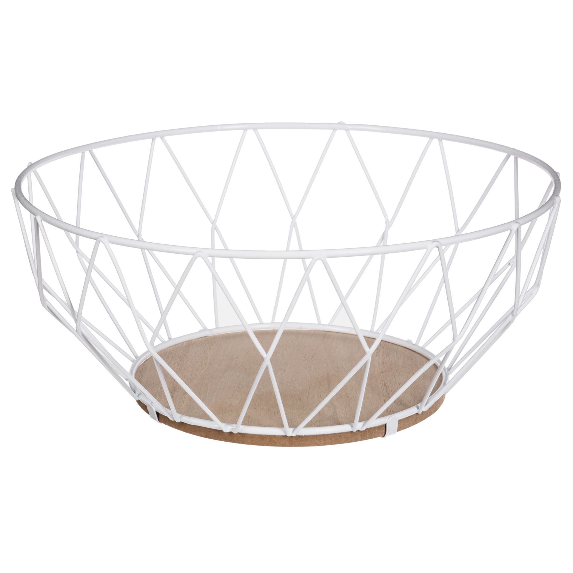 Witte Metalen Fruitmand Losan - 28 cm afbeelding