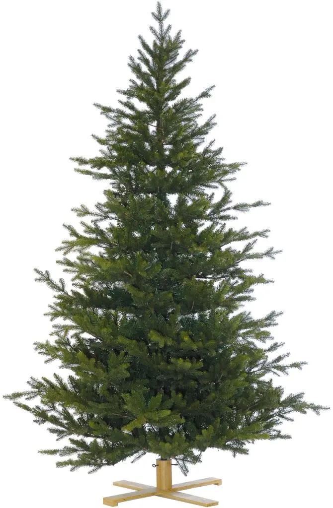 Göteborg kunstkerstboom - 213 cm - Donkergroen - Diameter 130 cm - 2615 tips - Houten voet