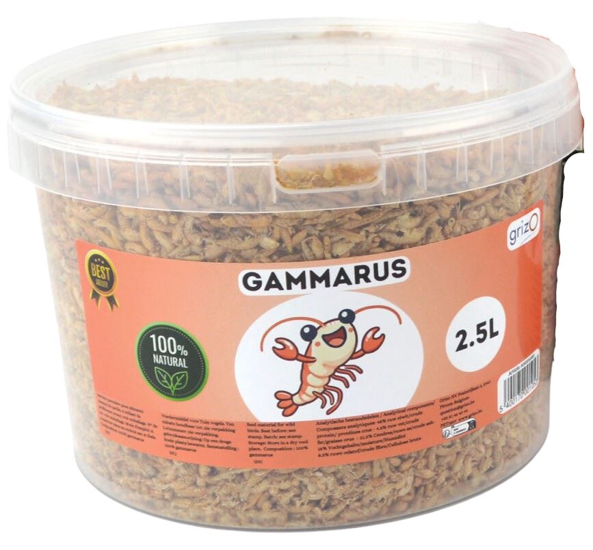 Gammarus 0,3 kg - 100% Natuurlijke Gedroogde Garnalen voor Vissen en Reptielen, Verhoogt Kleur en Gezondheid afbeelding