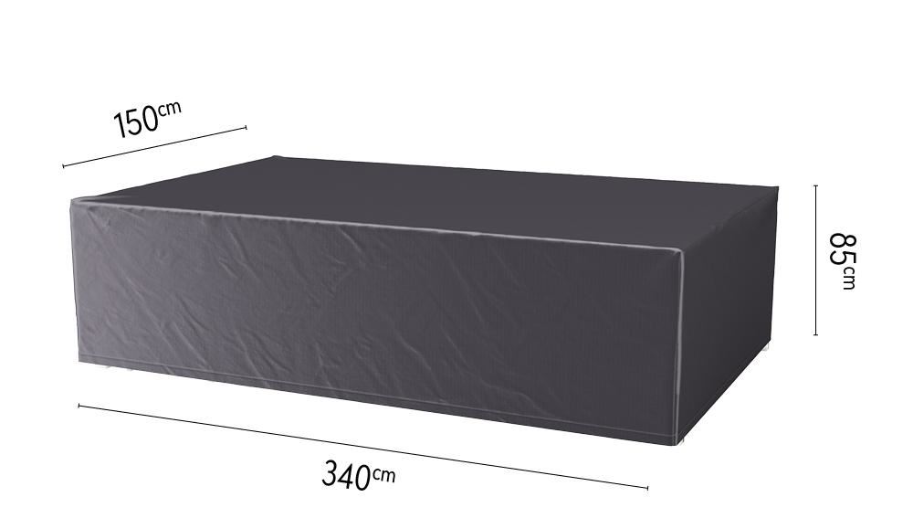 Platinum Aerocover tuinsethoes L340 x B150 x H85 cm - Antraciete rechthoekige ademende tuinsethoes afbeelding