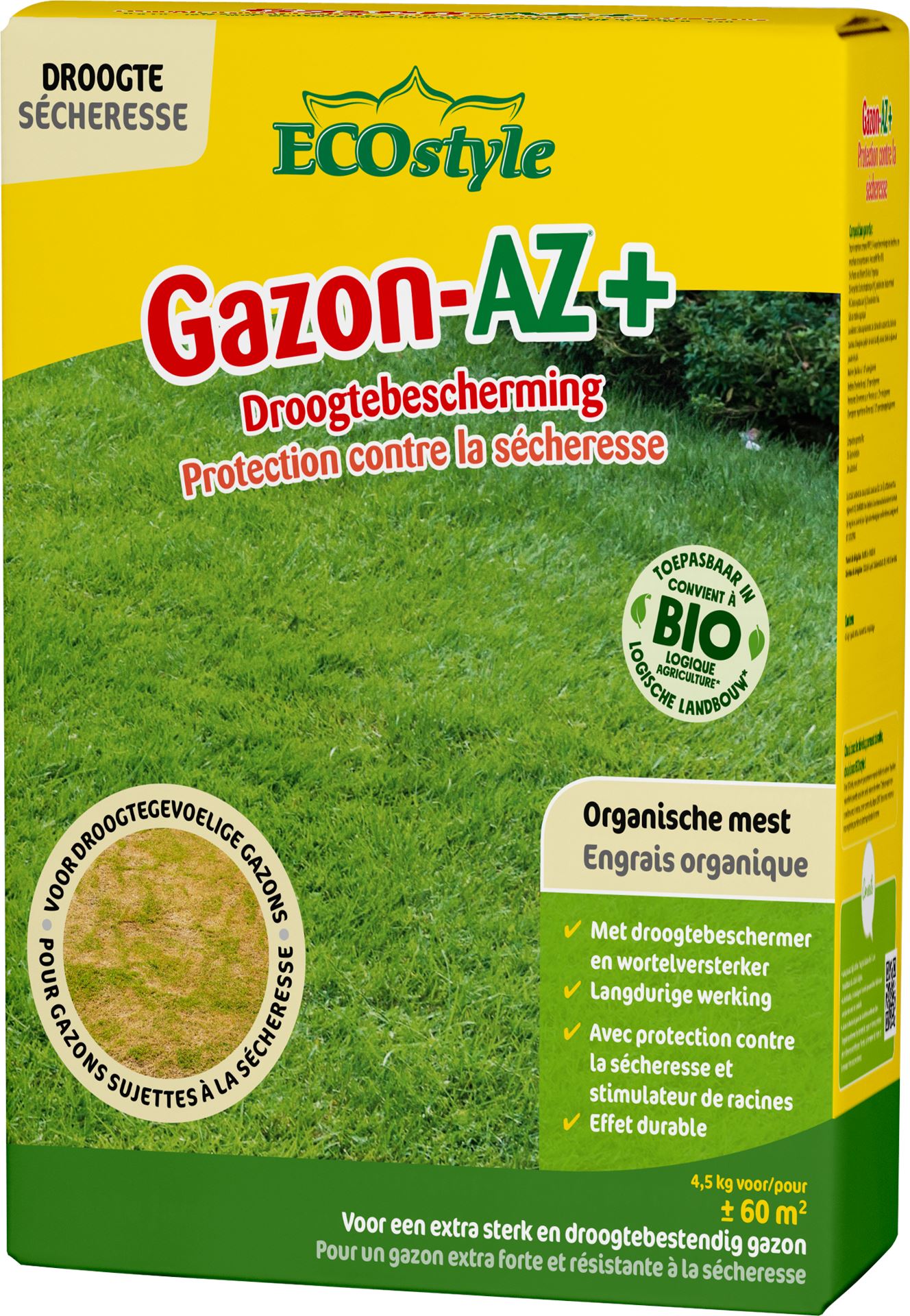 Ecostyle gazonmeststof 4,5kg voor 60m² - Gazon-AZ+ Droogtebescherming afbeelding
