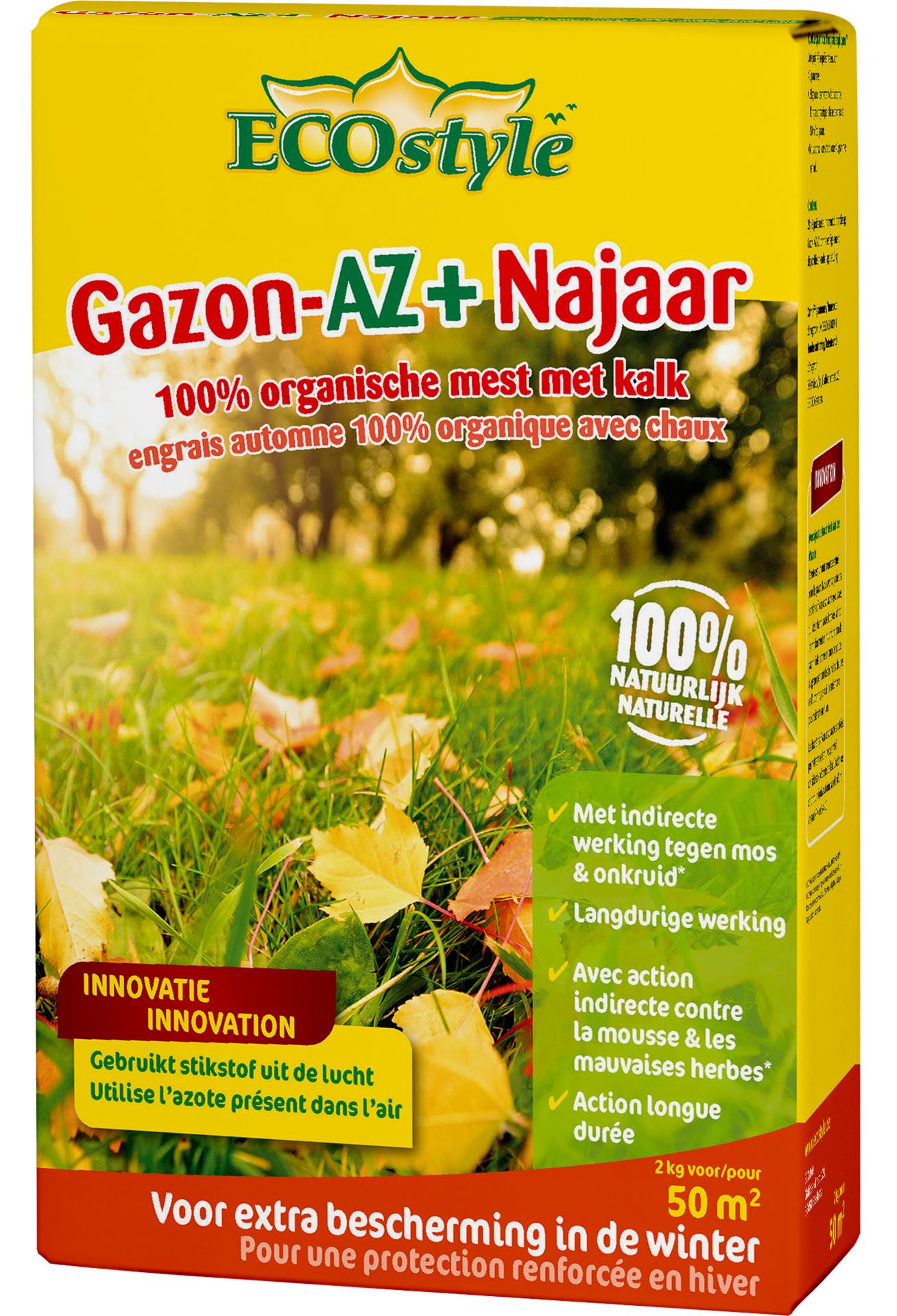 Ecostyle meststof voor gazon+ najaar - 2.0 kg - bio