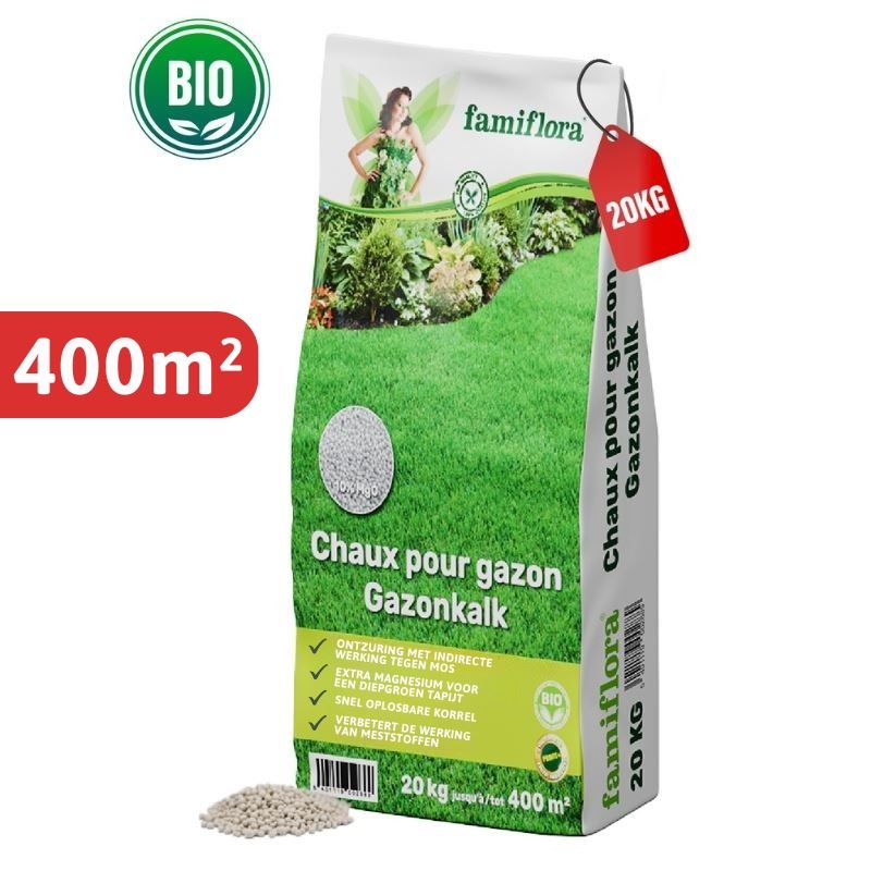 Famiflora Gazonkalk/groenkalk - 20 kg tot 400 m² - bio afbeelding