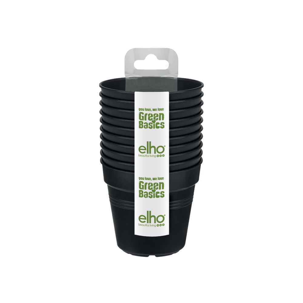 elho kweekpot - Green Basics starters set (set van 10) - Zwart - Diameter 8cm x H: 12cm afbeelding