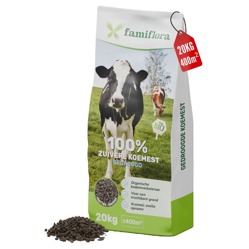 Famiflora meststof - gedroogde koemest - 20 kg - voor 400 m² afbeelding